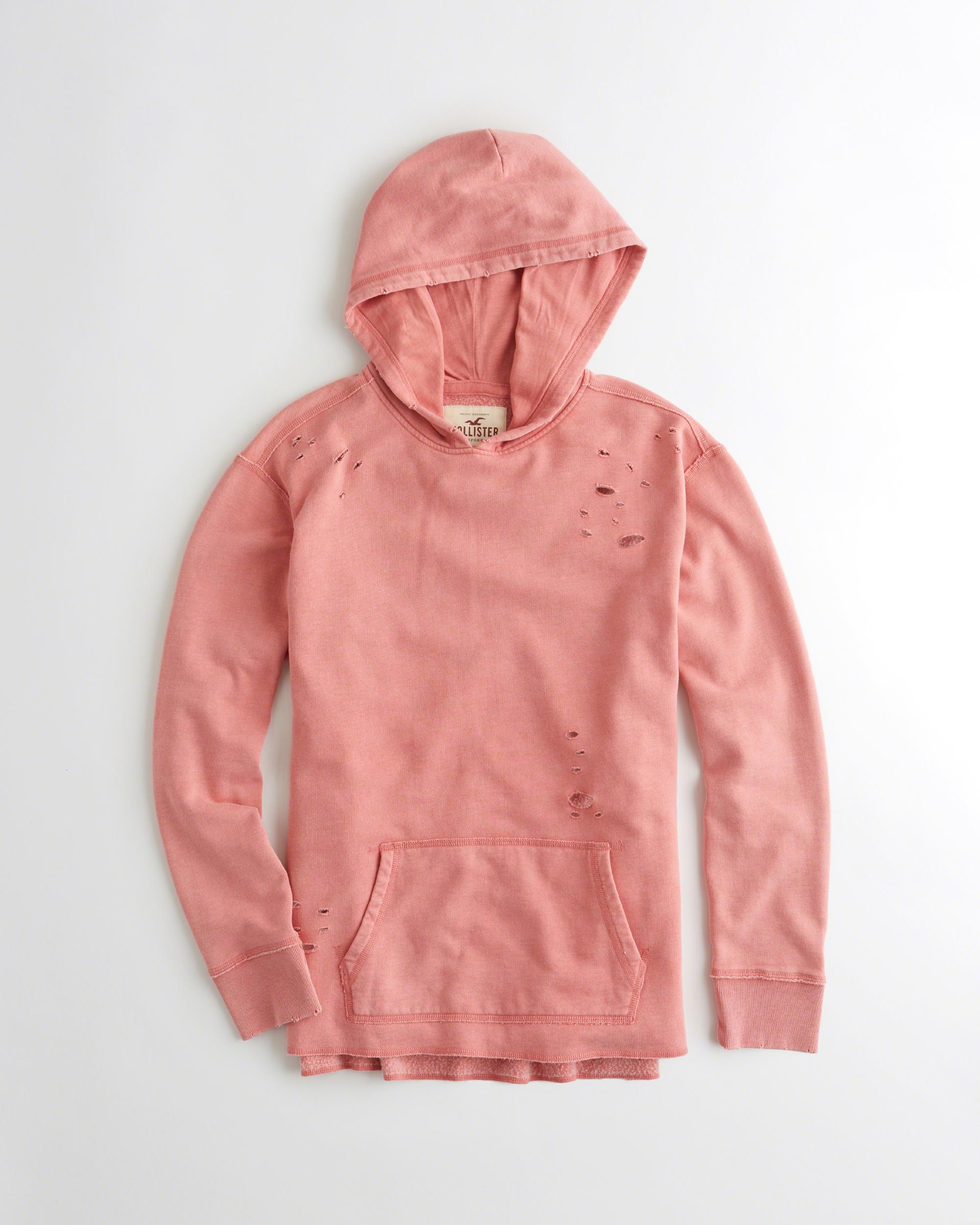 mens pink hollister hoodie