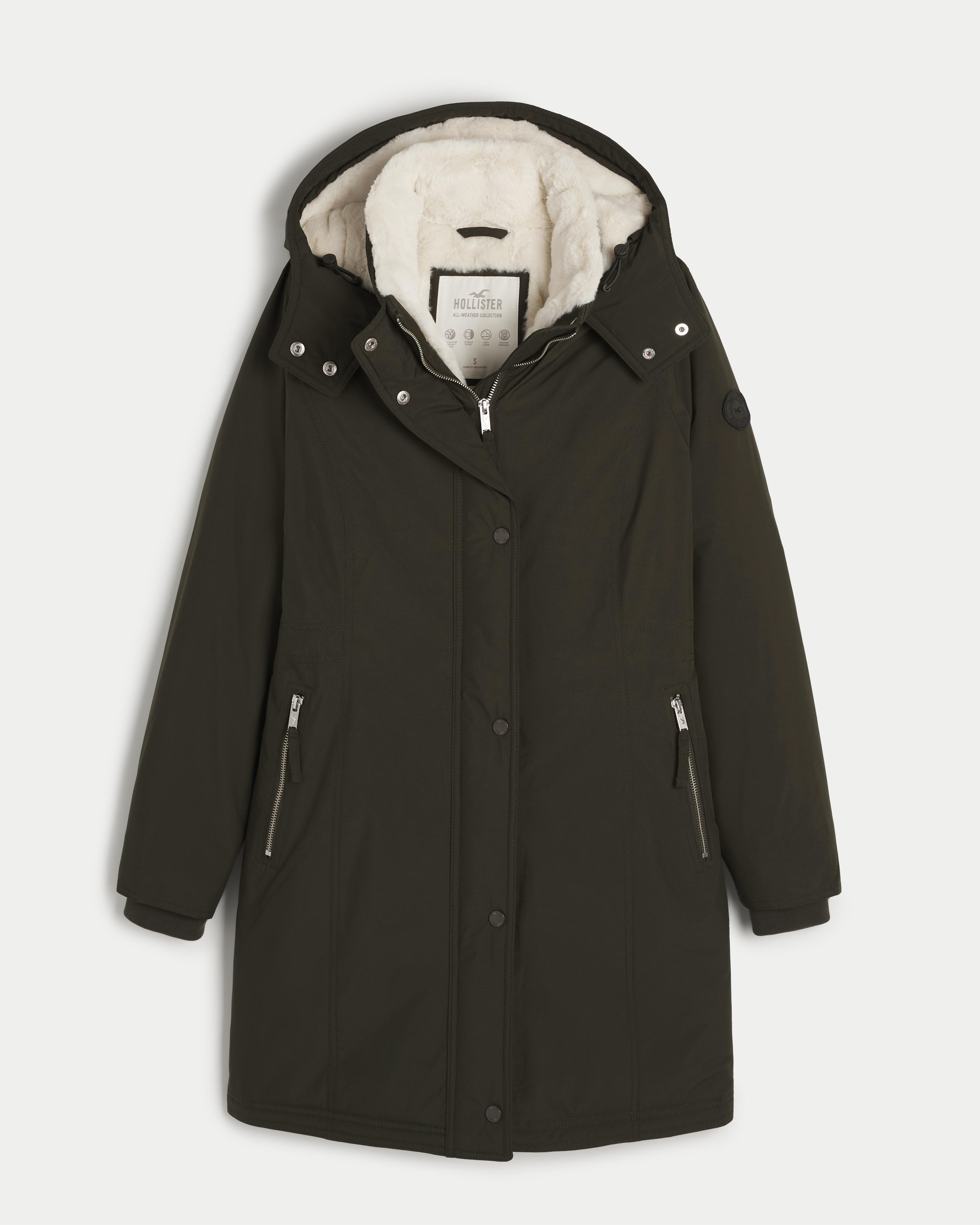 Hollister All-weather Faux Fur-lined Parka in Black