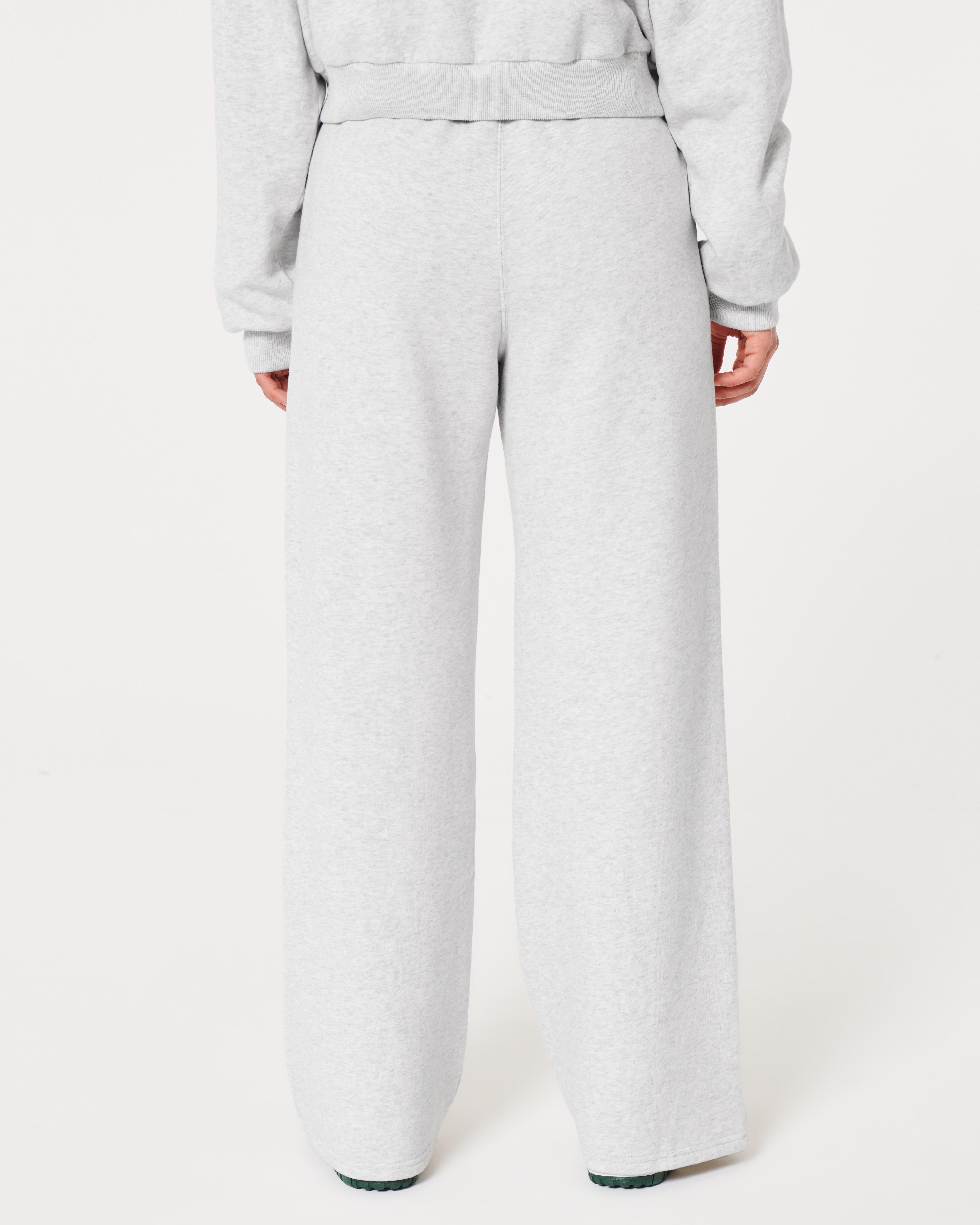 Wide Leg Sweatpants Hollister Fleece Jogger Pants Hollister Logo