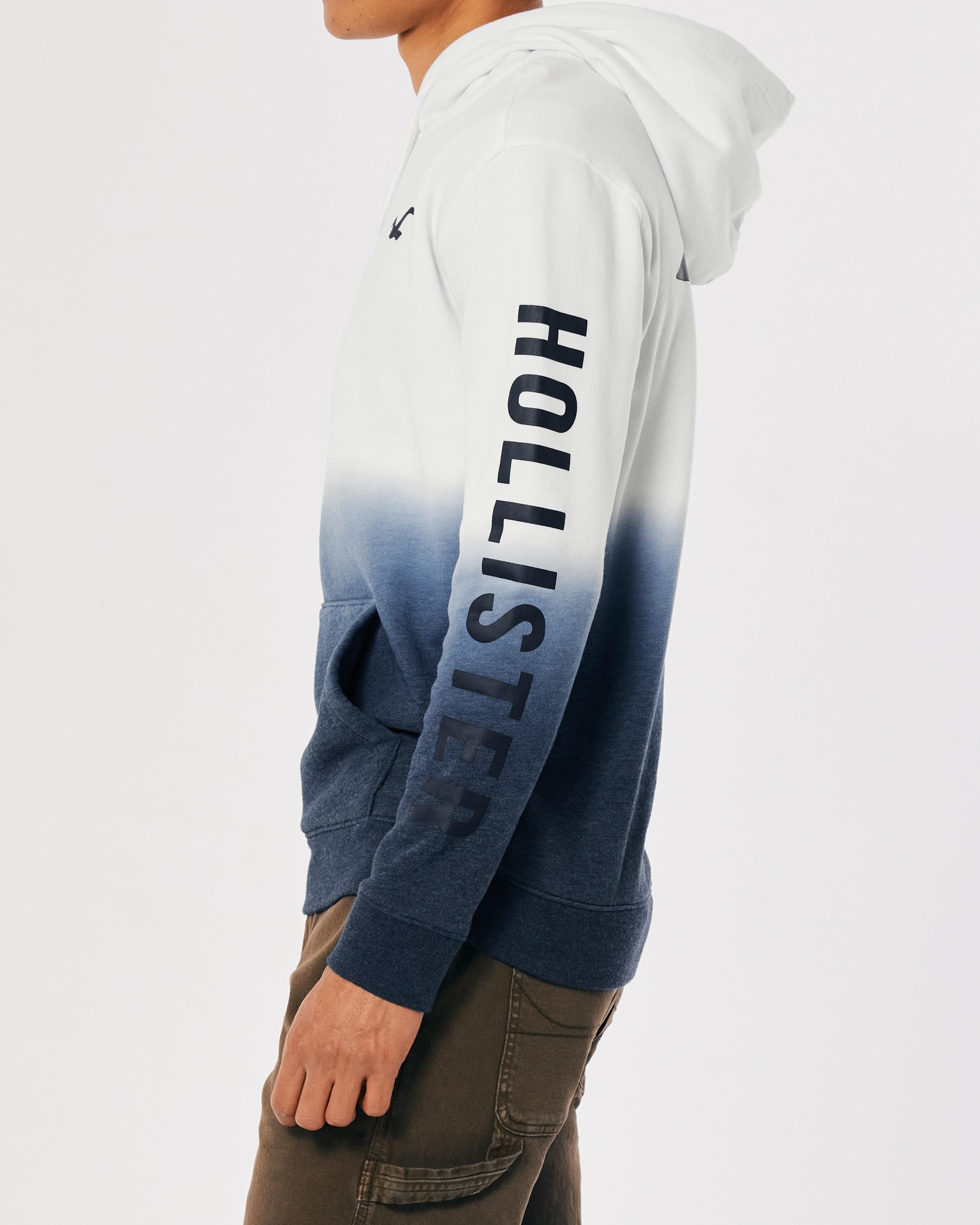 Hollister ombre print logo hoodie hotsell