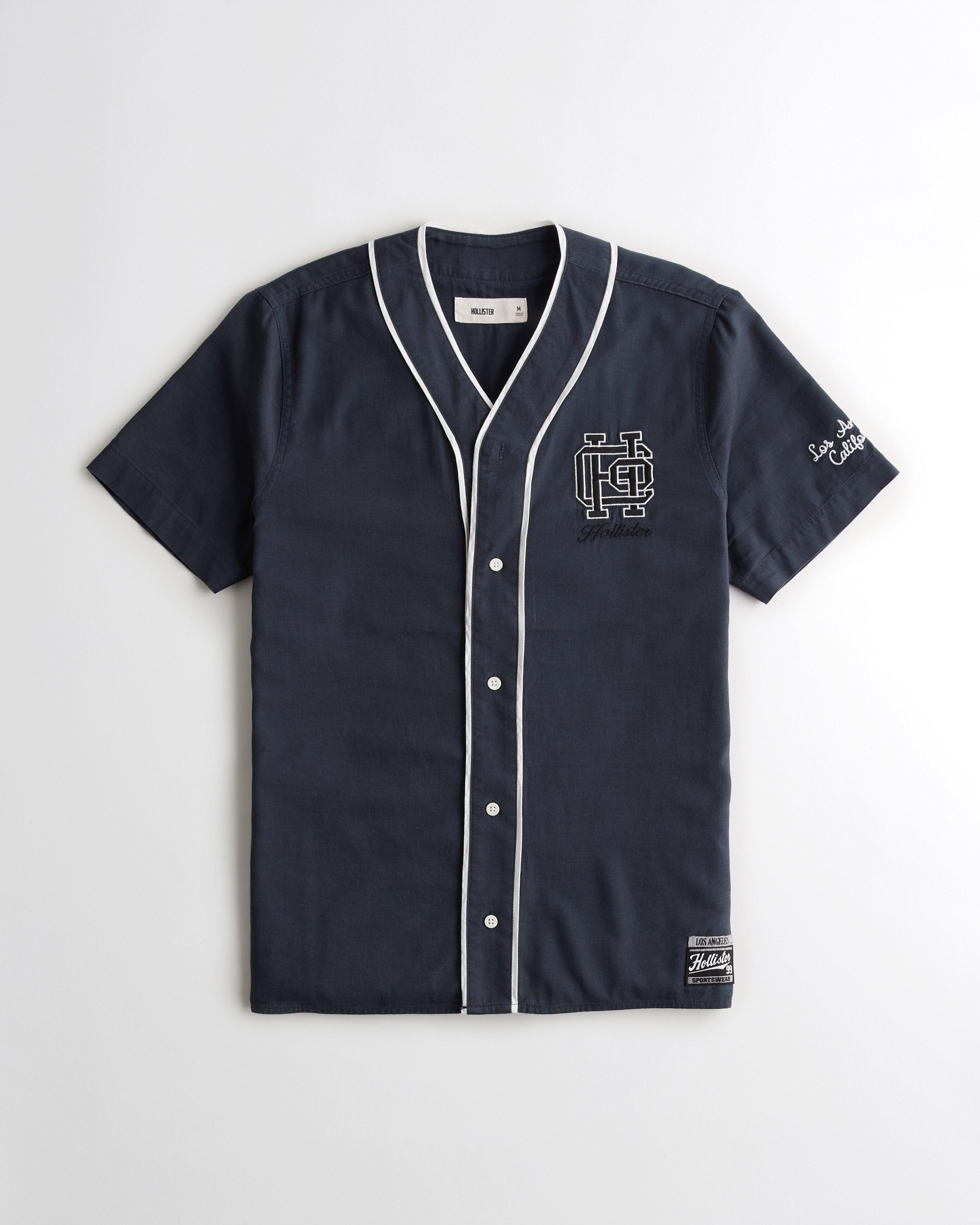 Hollister Relaxed Logo Baseball Shirt in Blue for Men Lyst UK