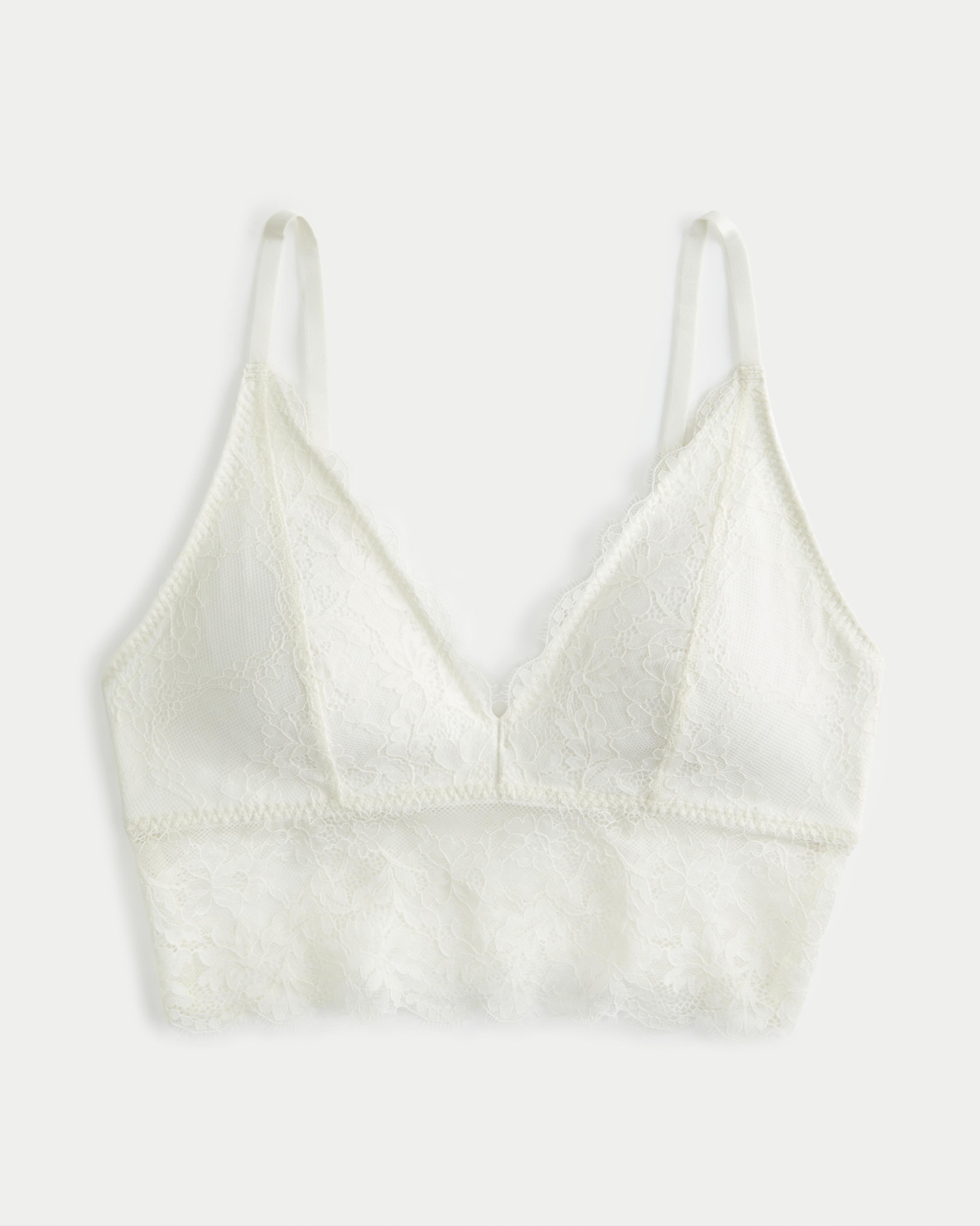 Hollister Gilly Hicks Lace Longline Bralette in White