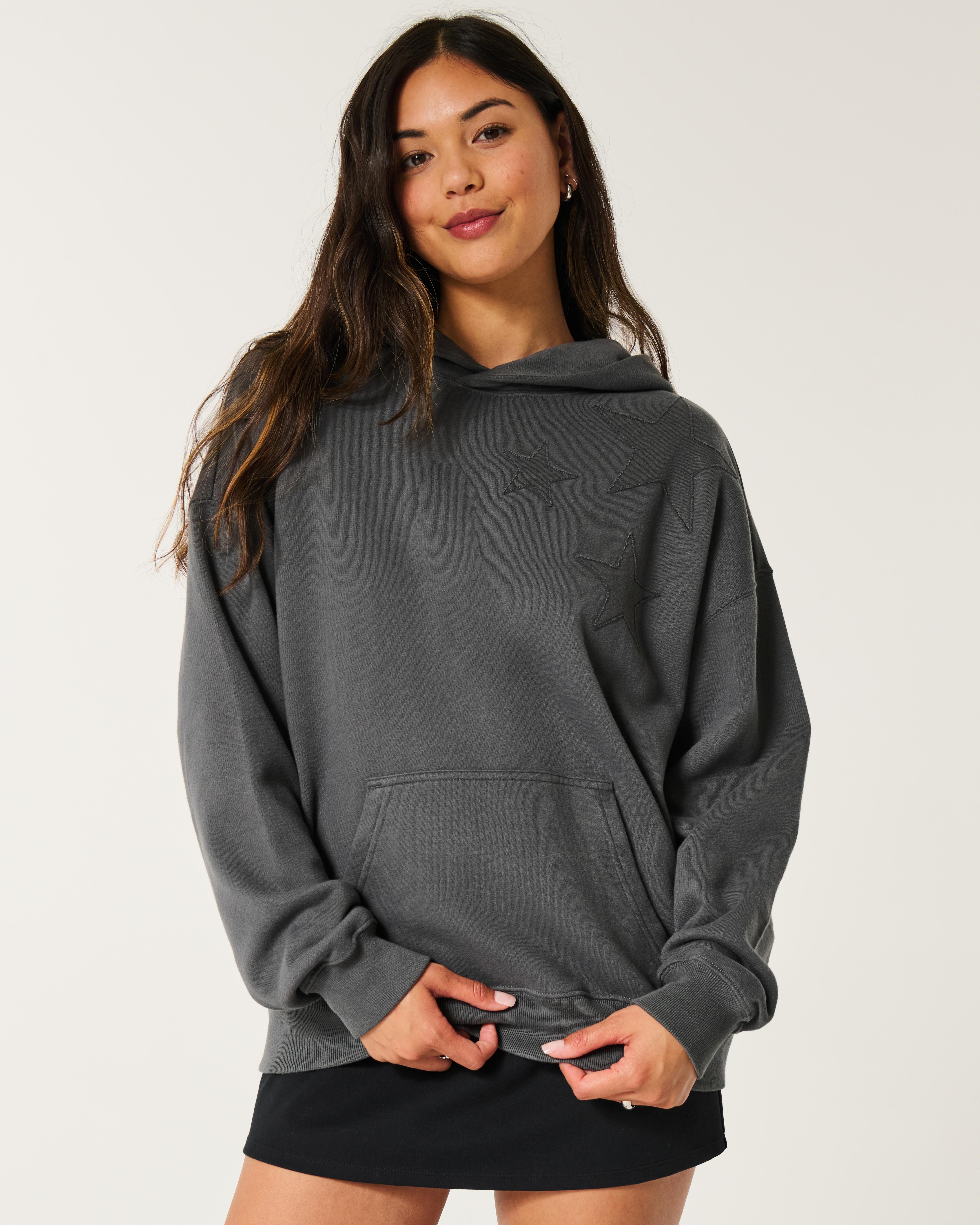 Hollister Oversized Star Pattern Hoodie in Grey | Lyst UK