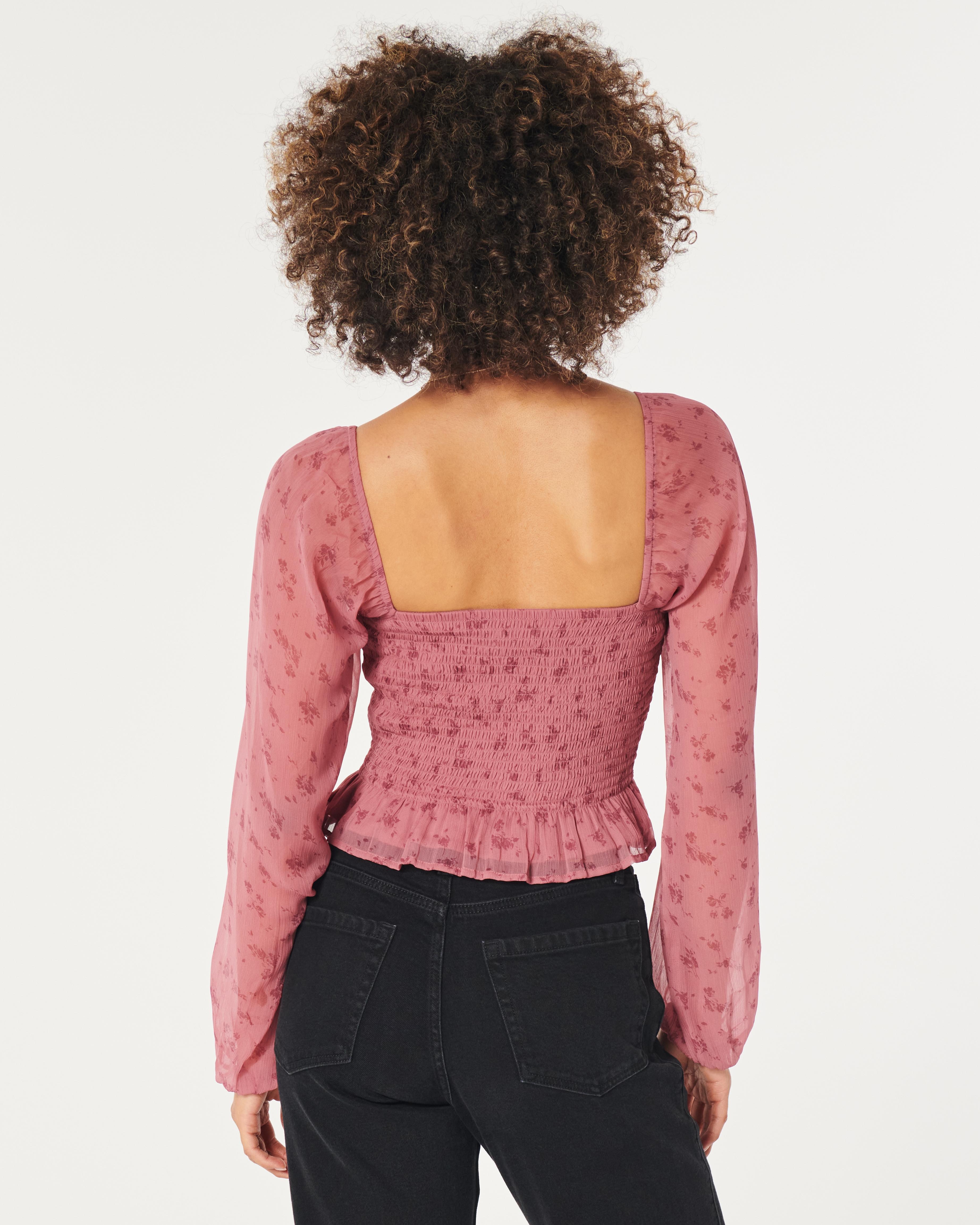 hollister pink long sleeve