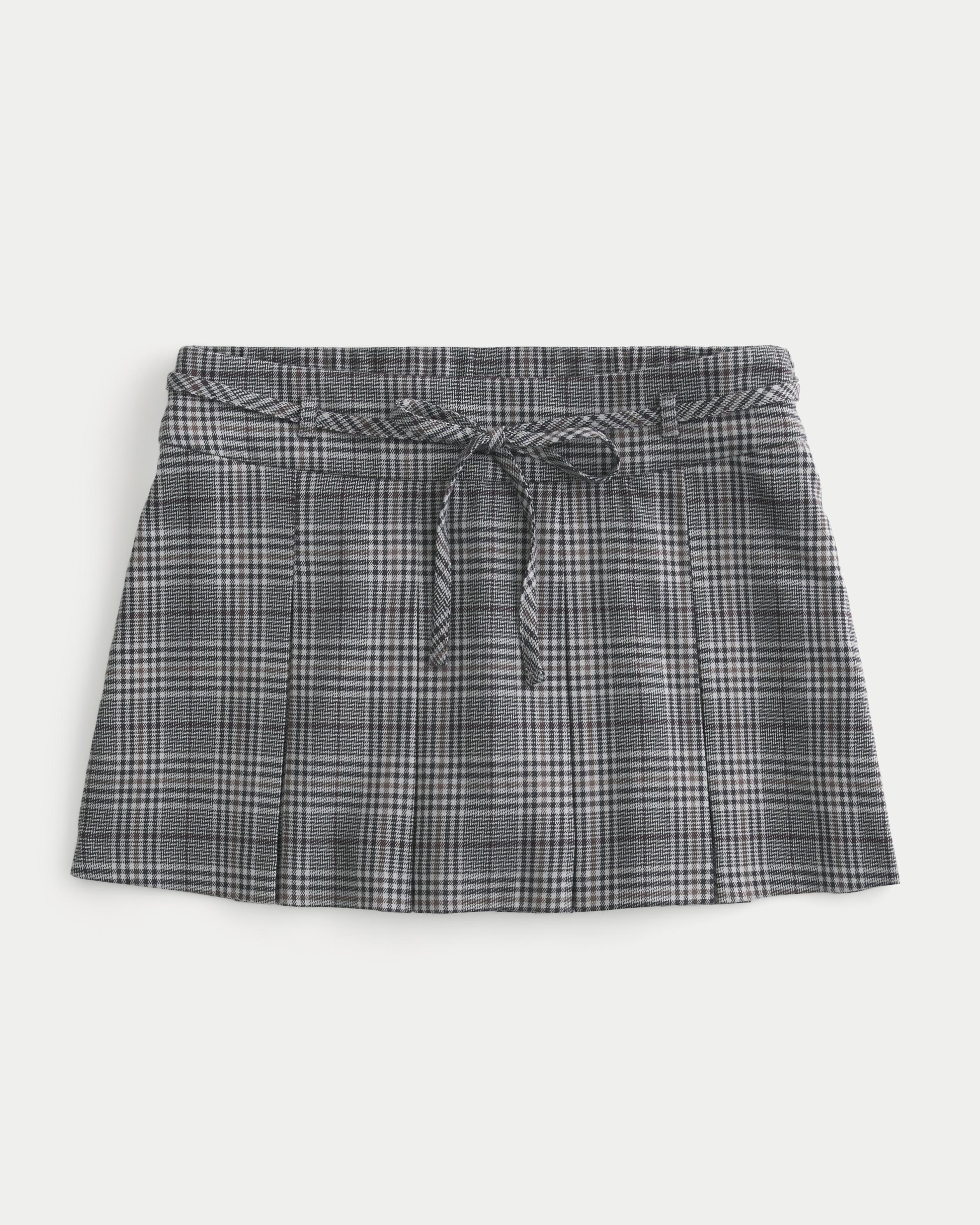 Hollister Mid-rise Pleated Mini Skort in Grey Lyst UK