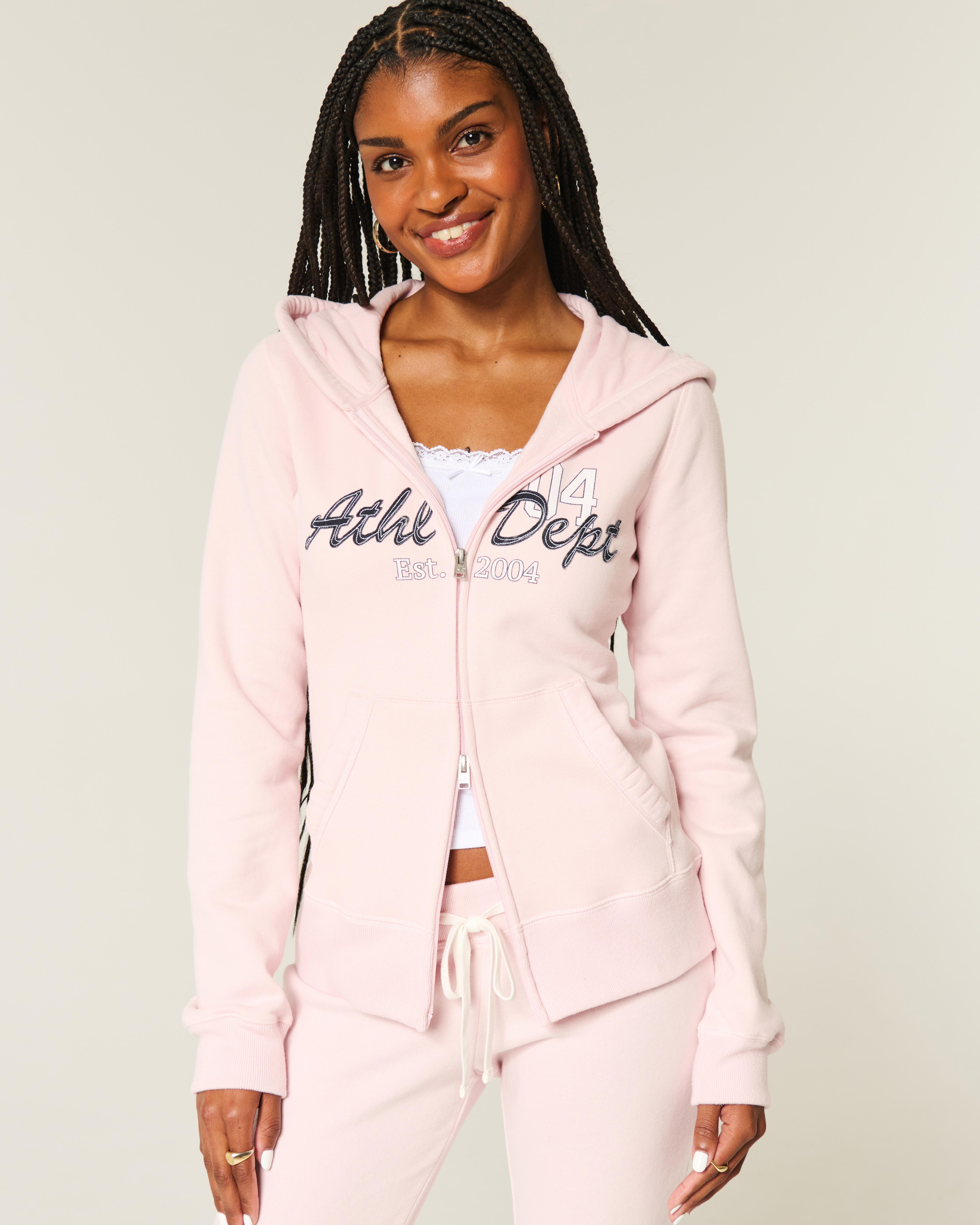 Hollister Slim Athletic Dept Graphic Zip-up Hoodie in Pink Lyst UK