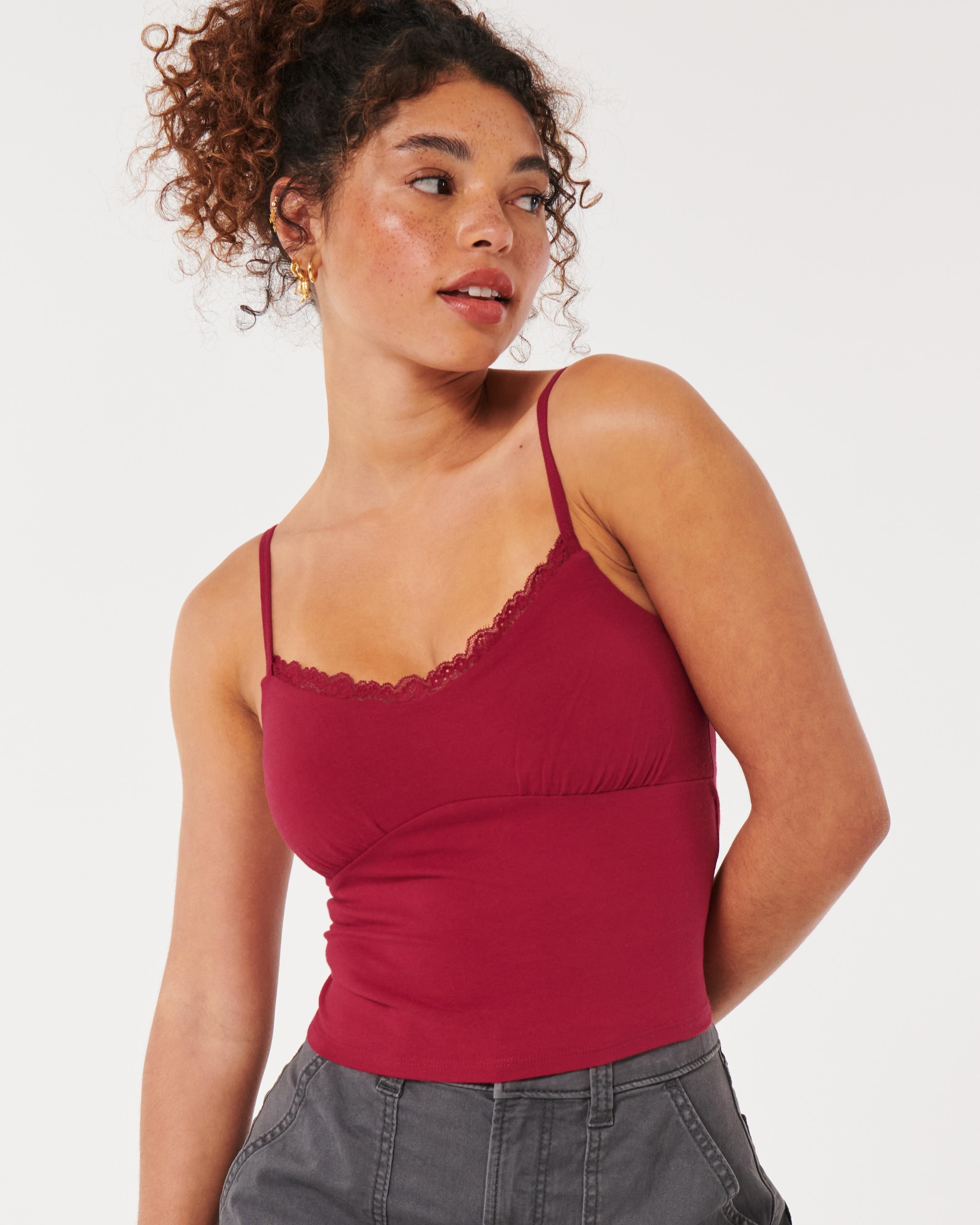 Hollister Lace Trim Shirred Bust Cami Lyst UK