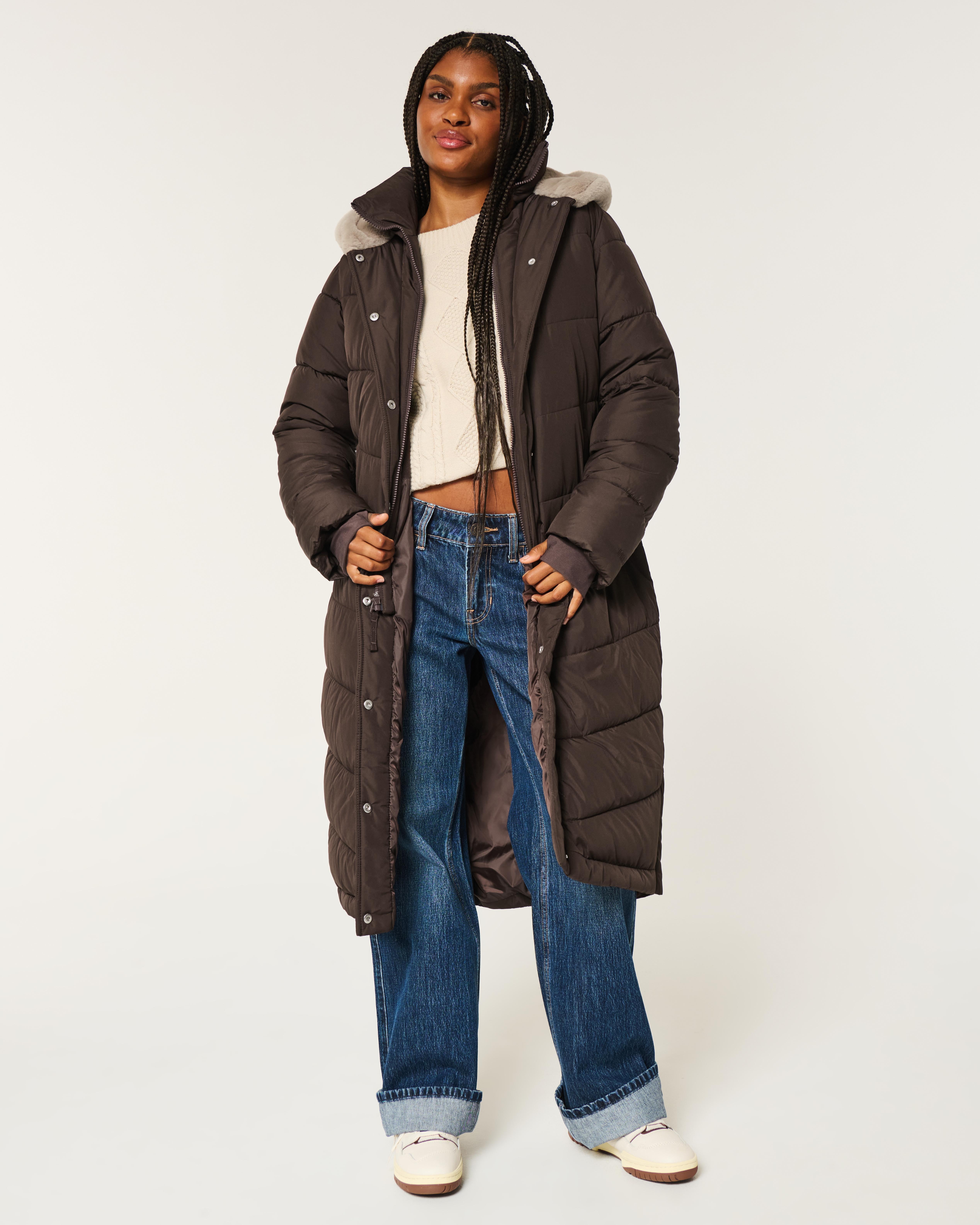 Longline puffer parka hollister deals