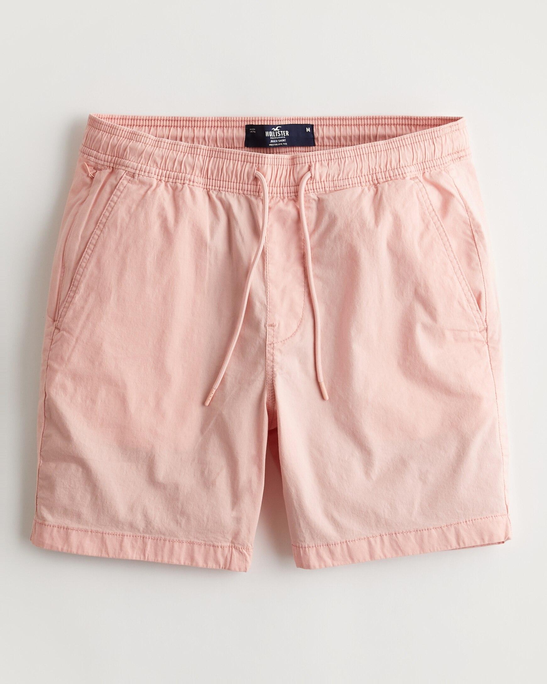 Hollister Twill Jogger Shorts 7" in Pink for Men Lyst UK
