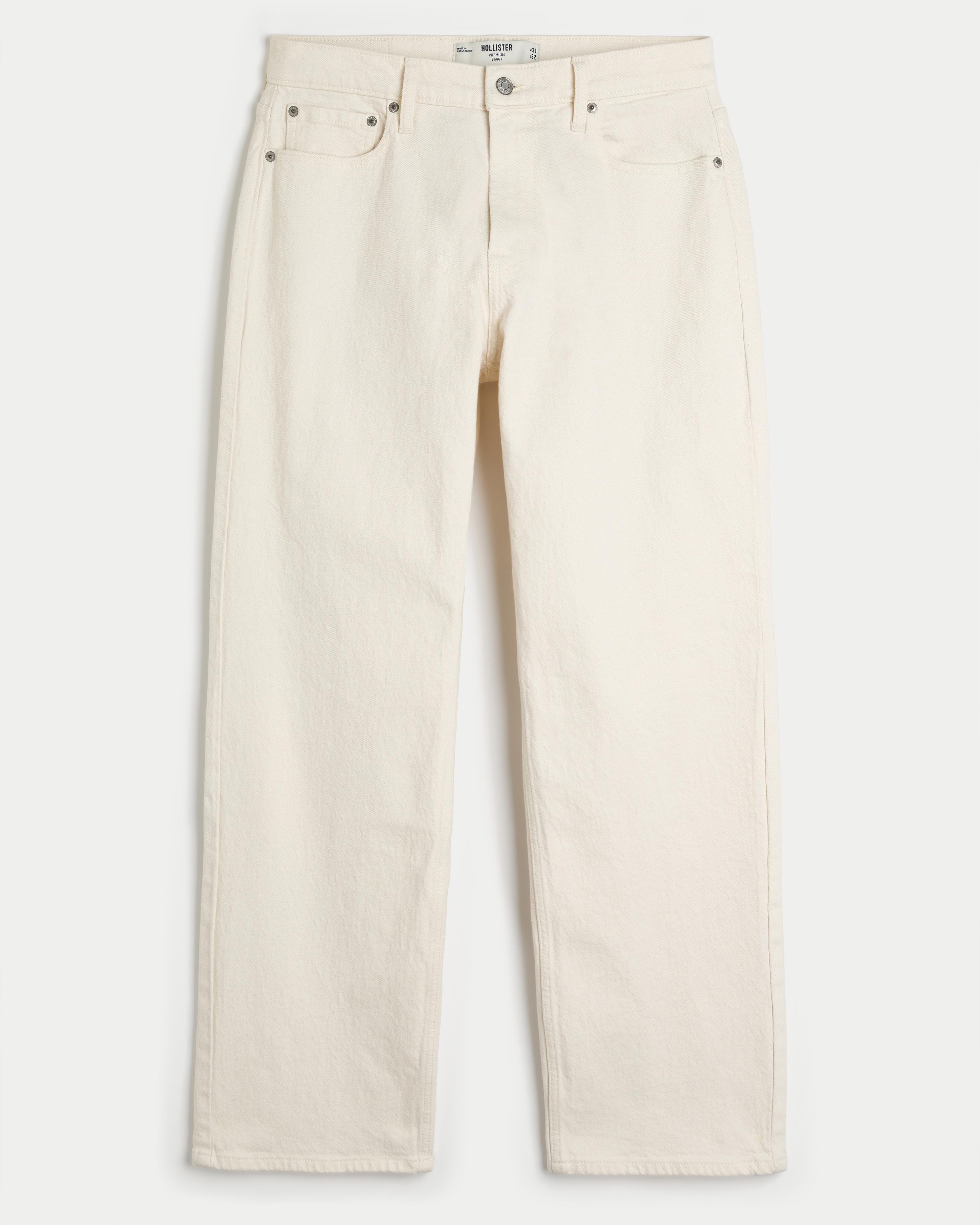 Hollister Premium White Baggy Jeans in Natural for Men Lyst UK