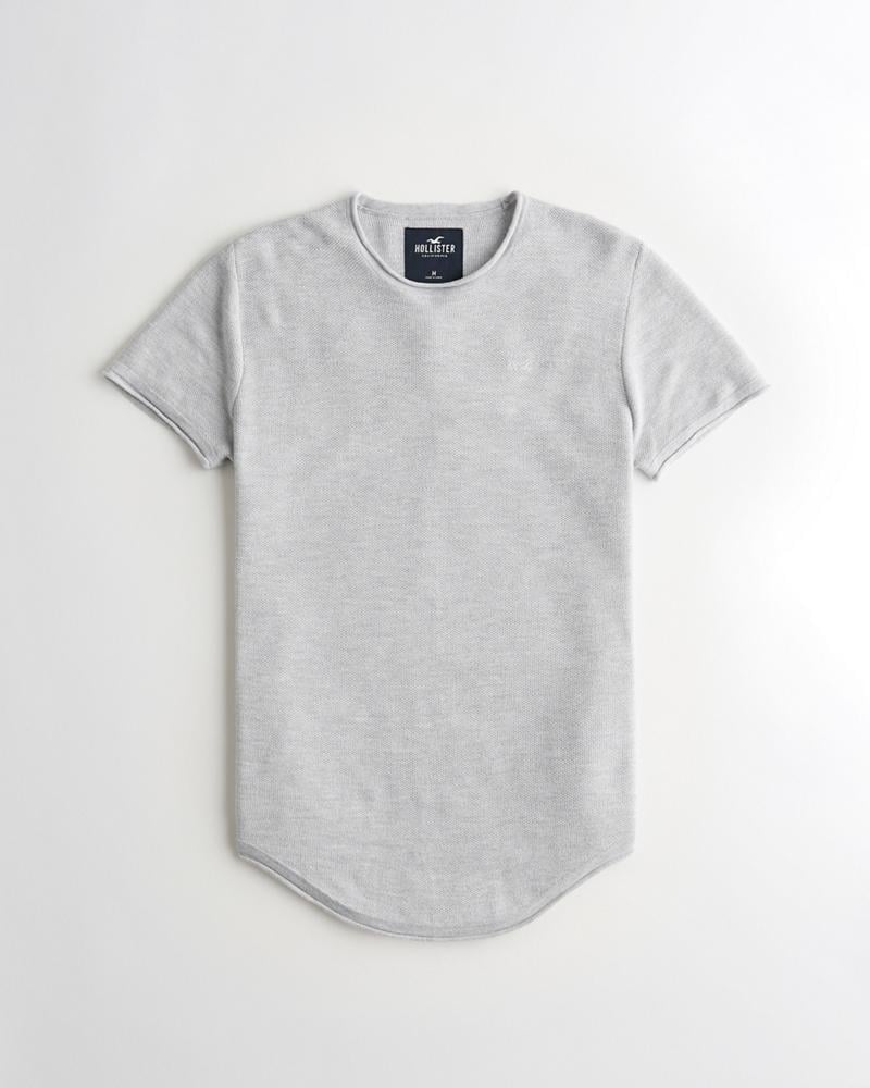 Hollister Textured Knit T-shirt in Grey for Men | Lyst UK