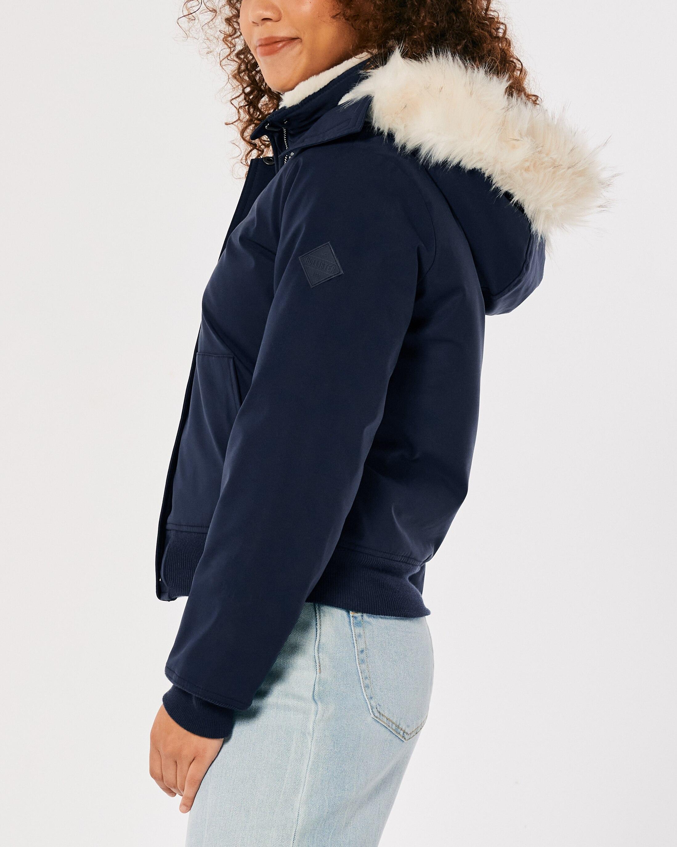 Hollister blue sale bomber jacket