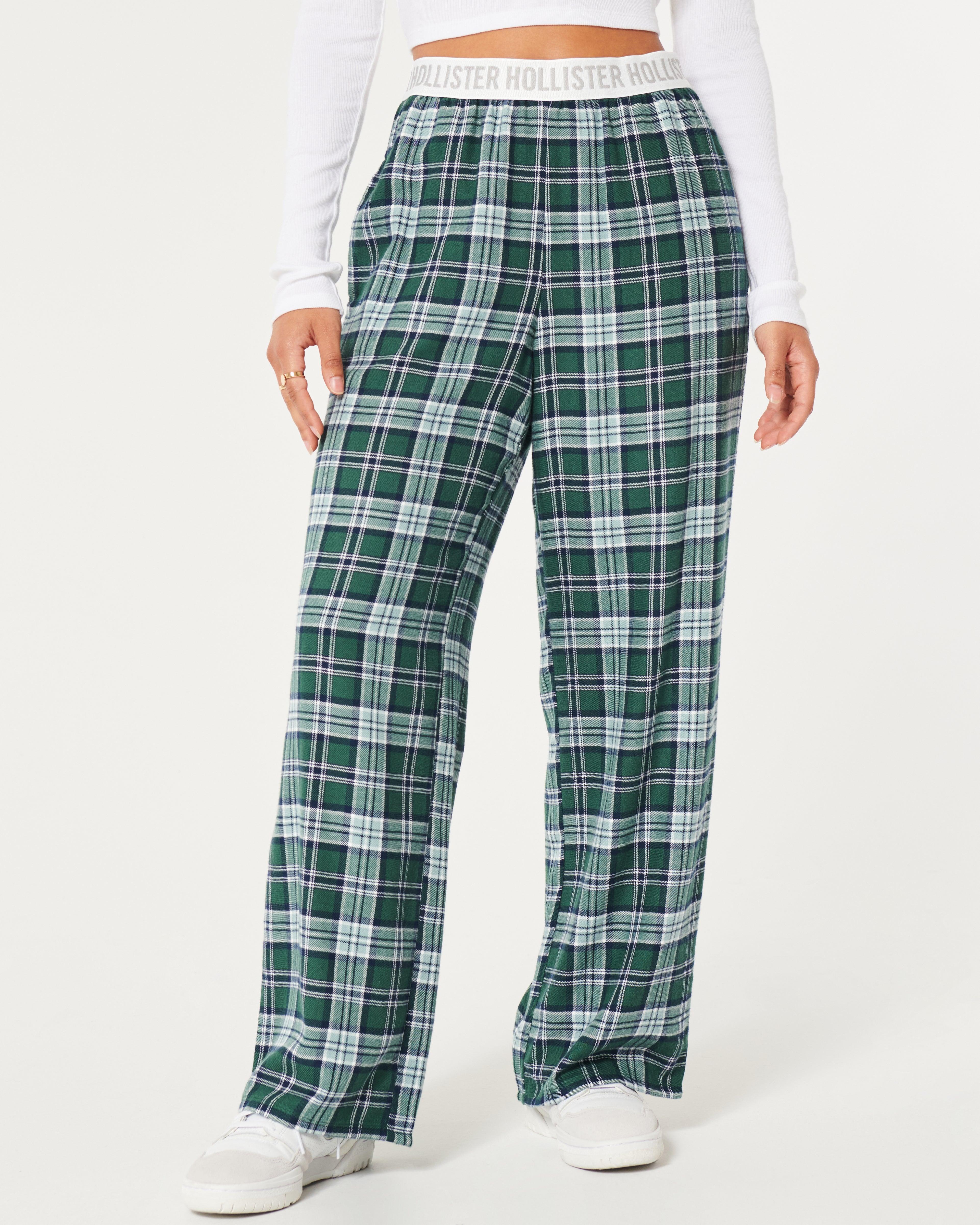 Hollister green top plaid pants