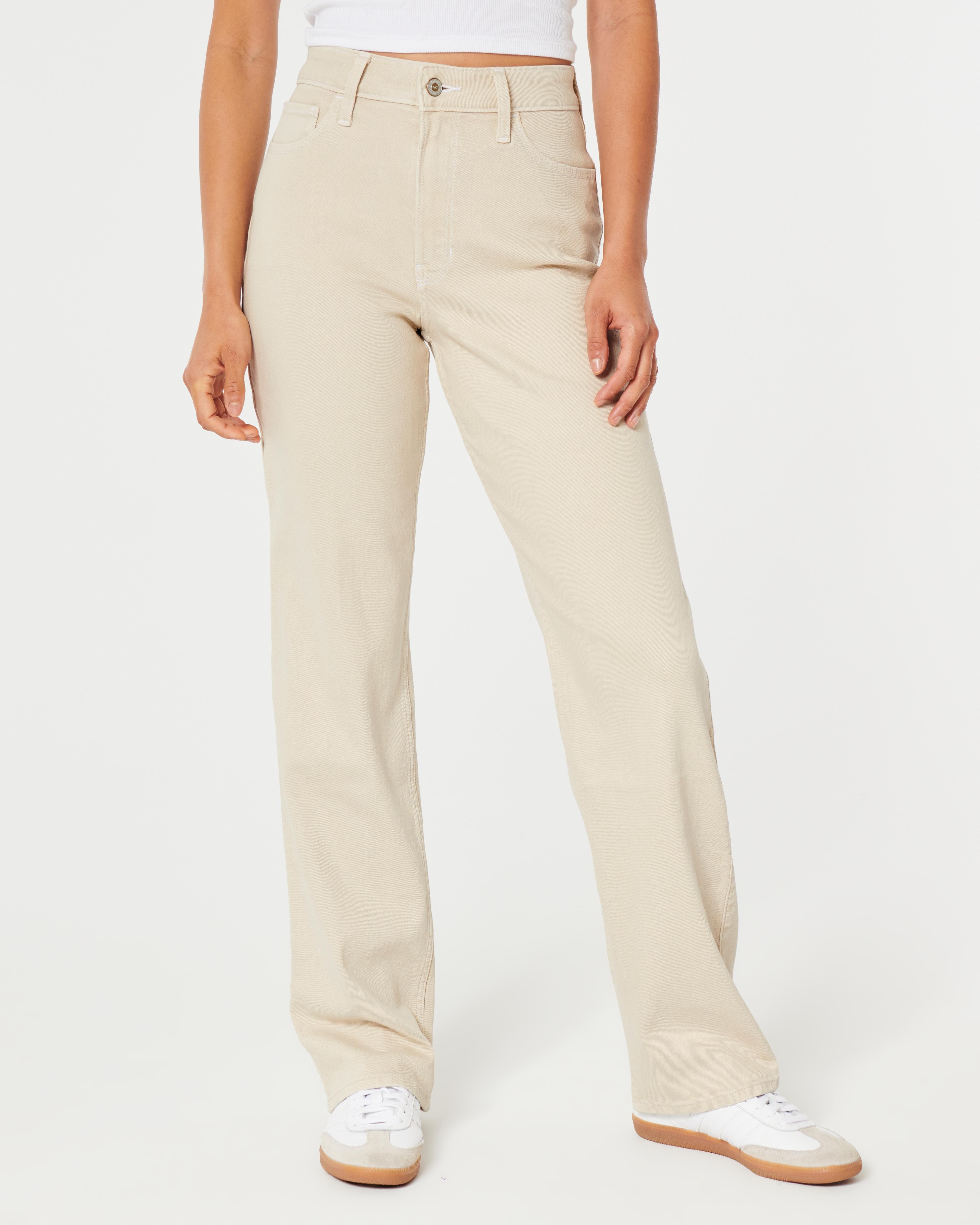 Hollister beige jeans hotsell