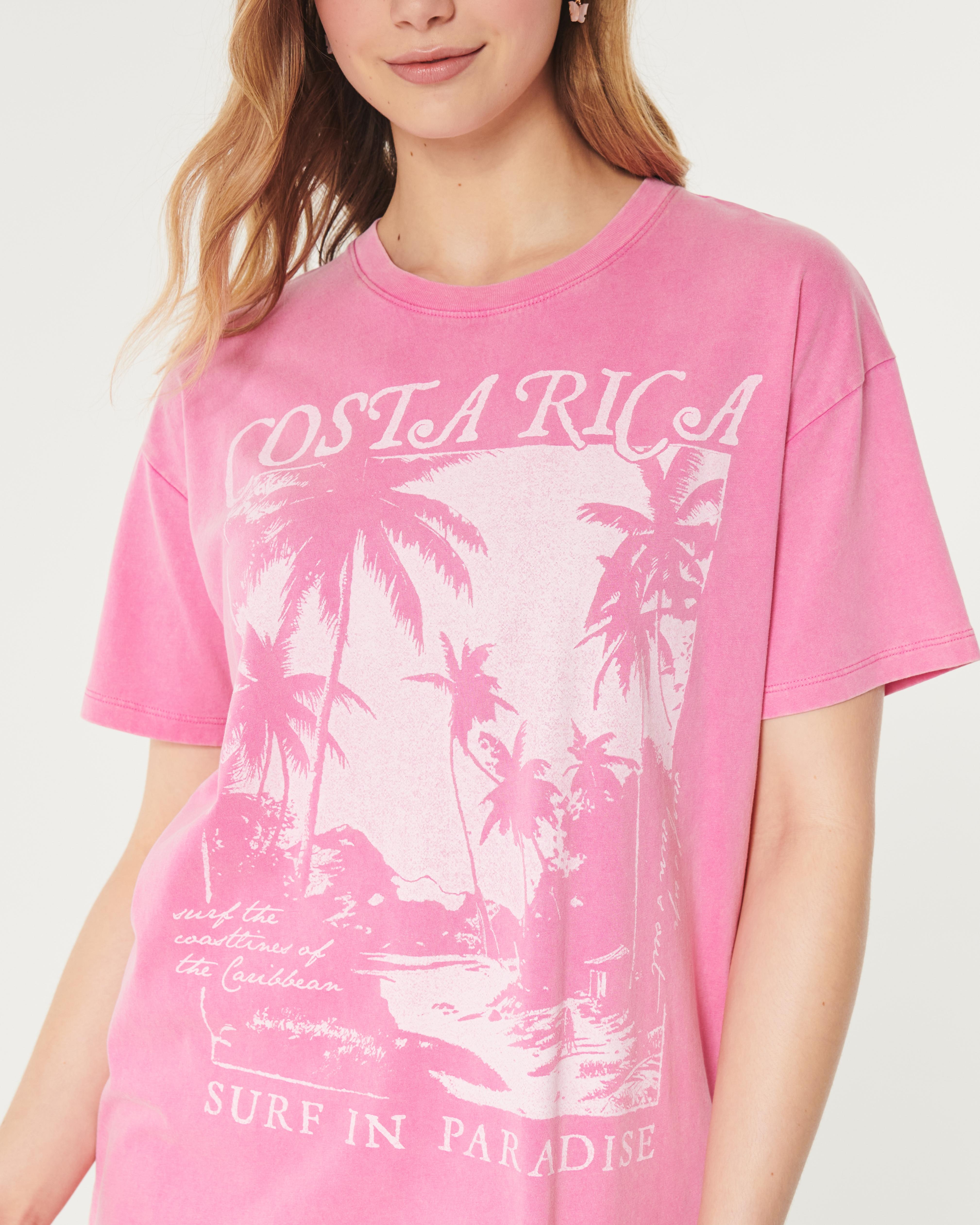 Hollister Oversized Costa Rica Graphic Tee in Pink Lyst UK