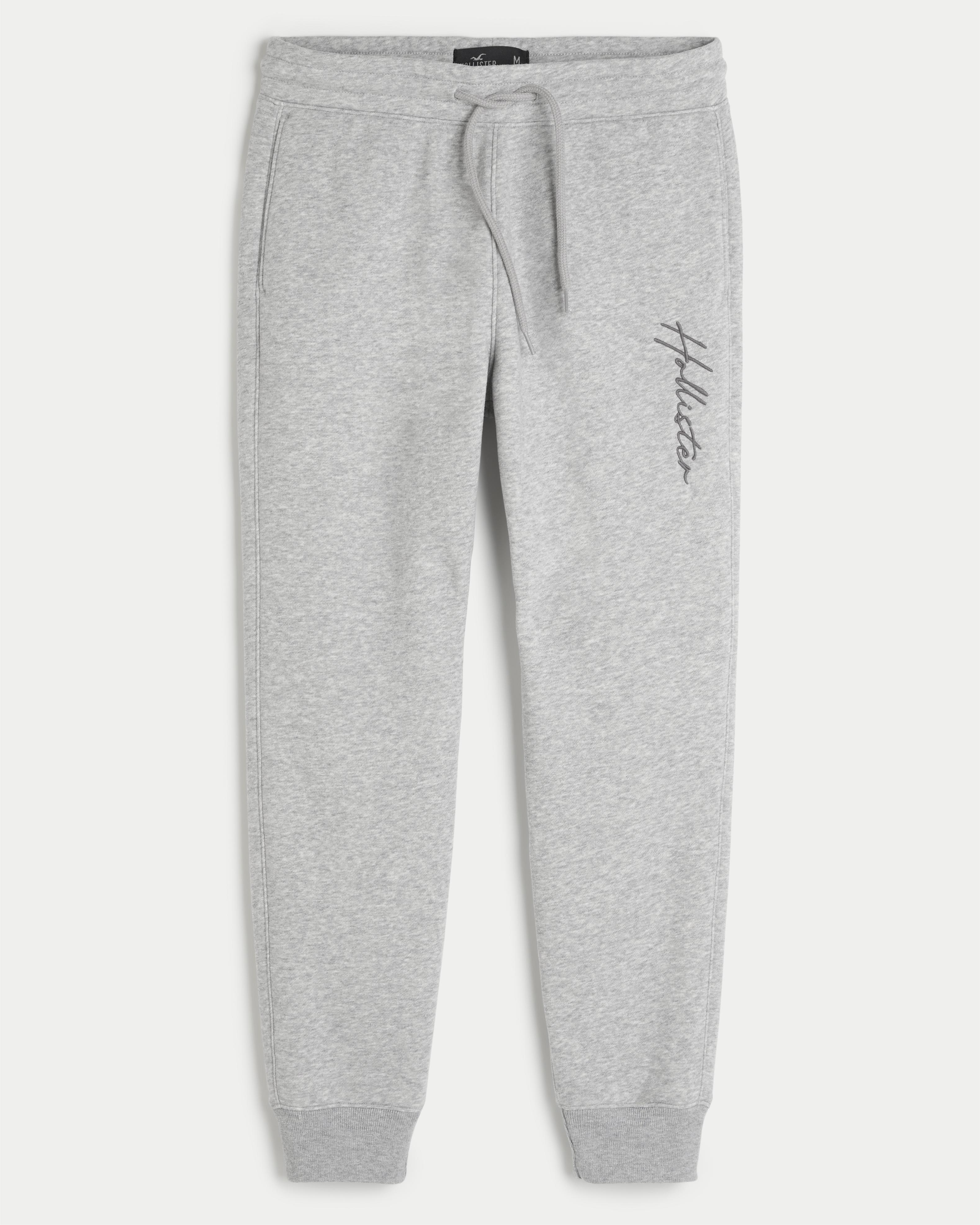 Hollister Fleece Logo Joggers in Grey for Men Lyst UK