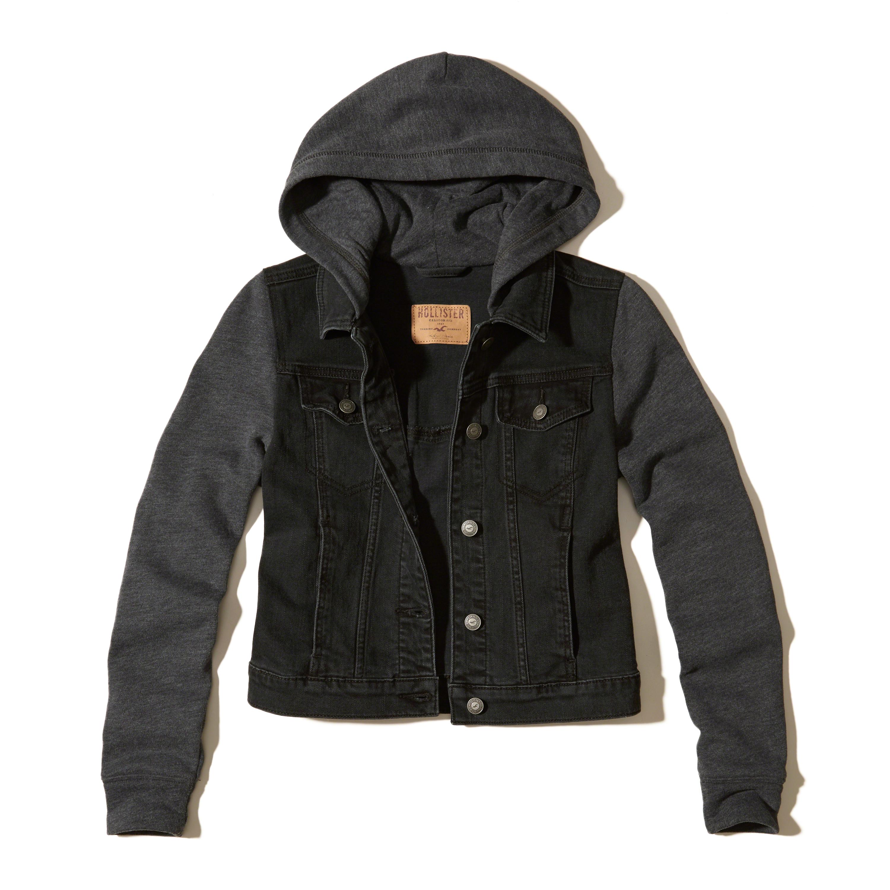 hollister black denim jacket