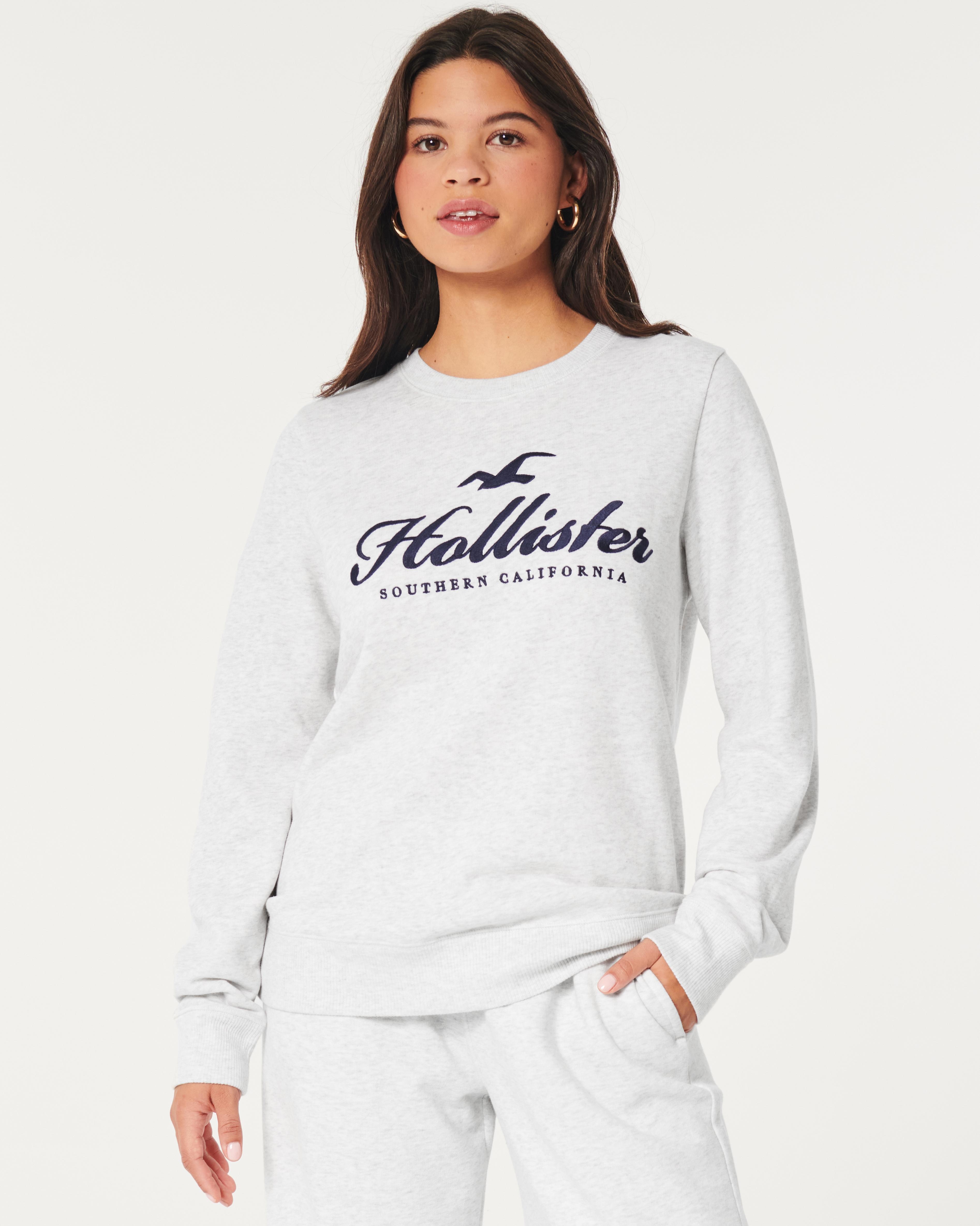 Hollister Easy Logo Graphic Crew Sweatshirt in White Lyst UK