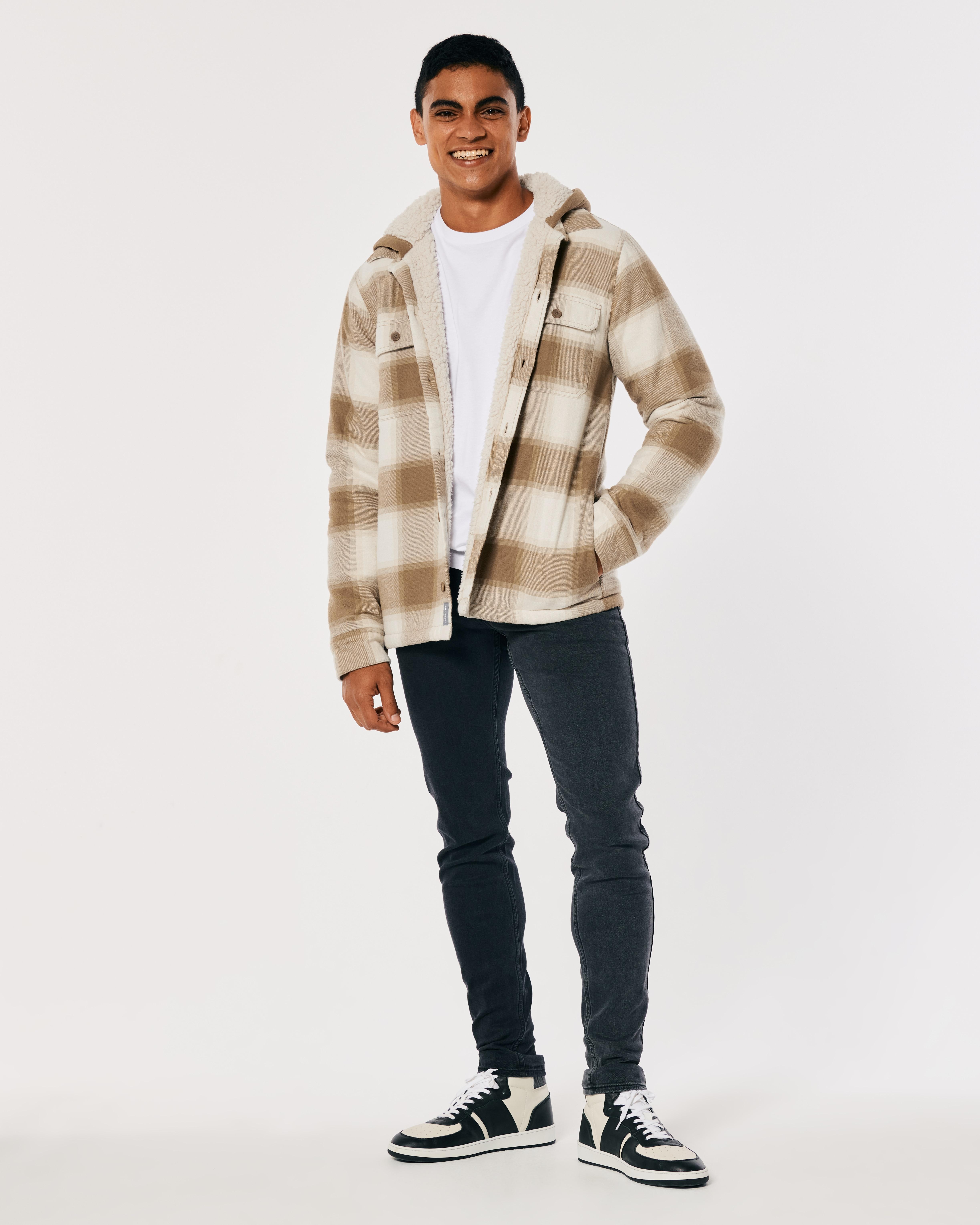 Hollister hooded flannel sales shirt