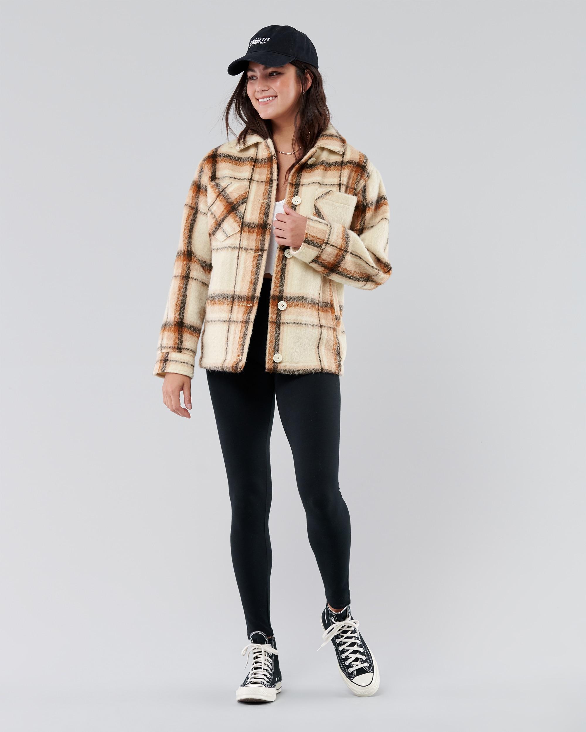 Hollister Cozy Brushed Shirt Jacket in 