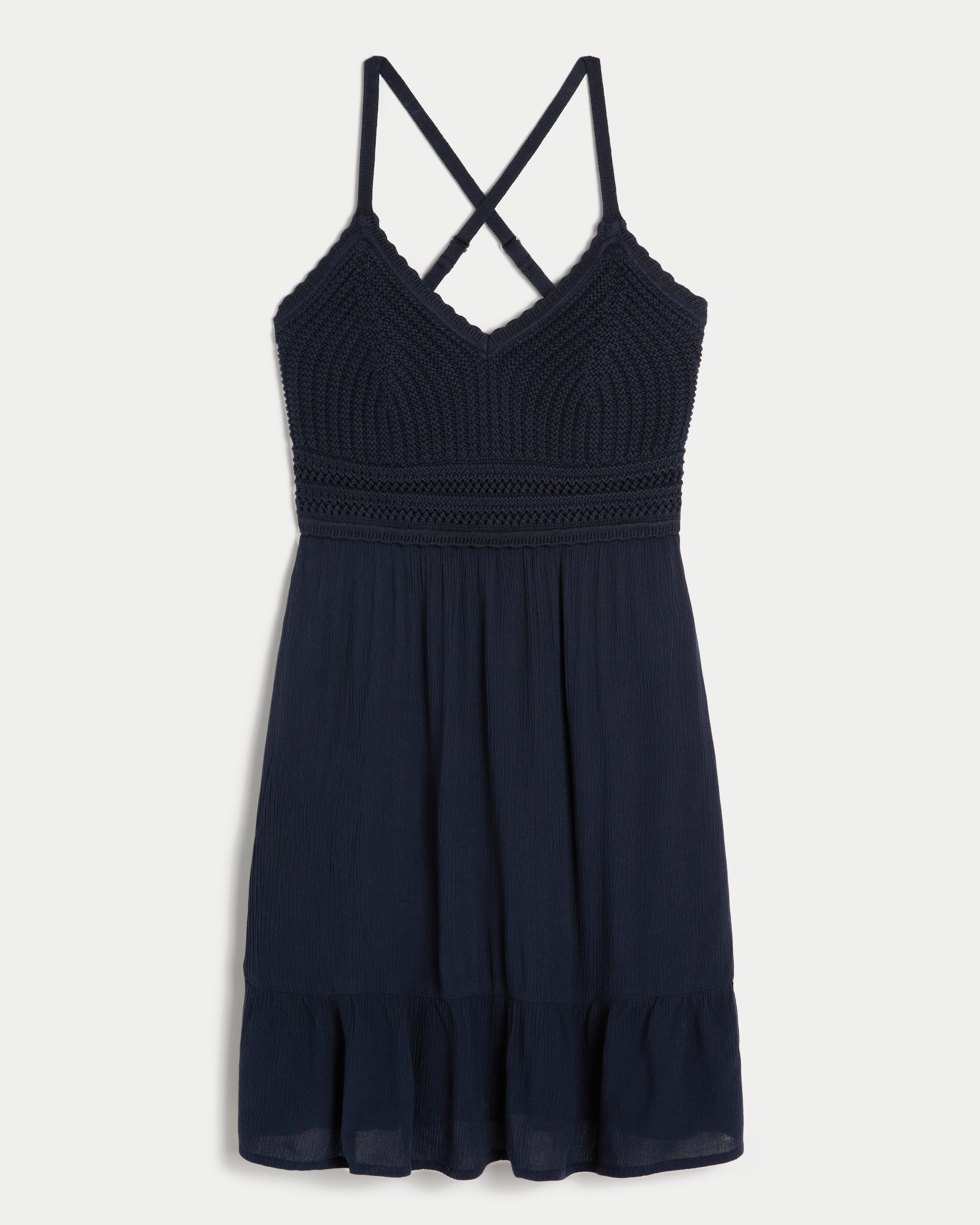 Hollister Crochet-style Mix Mini Dress in Blue | Lyst UK