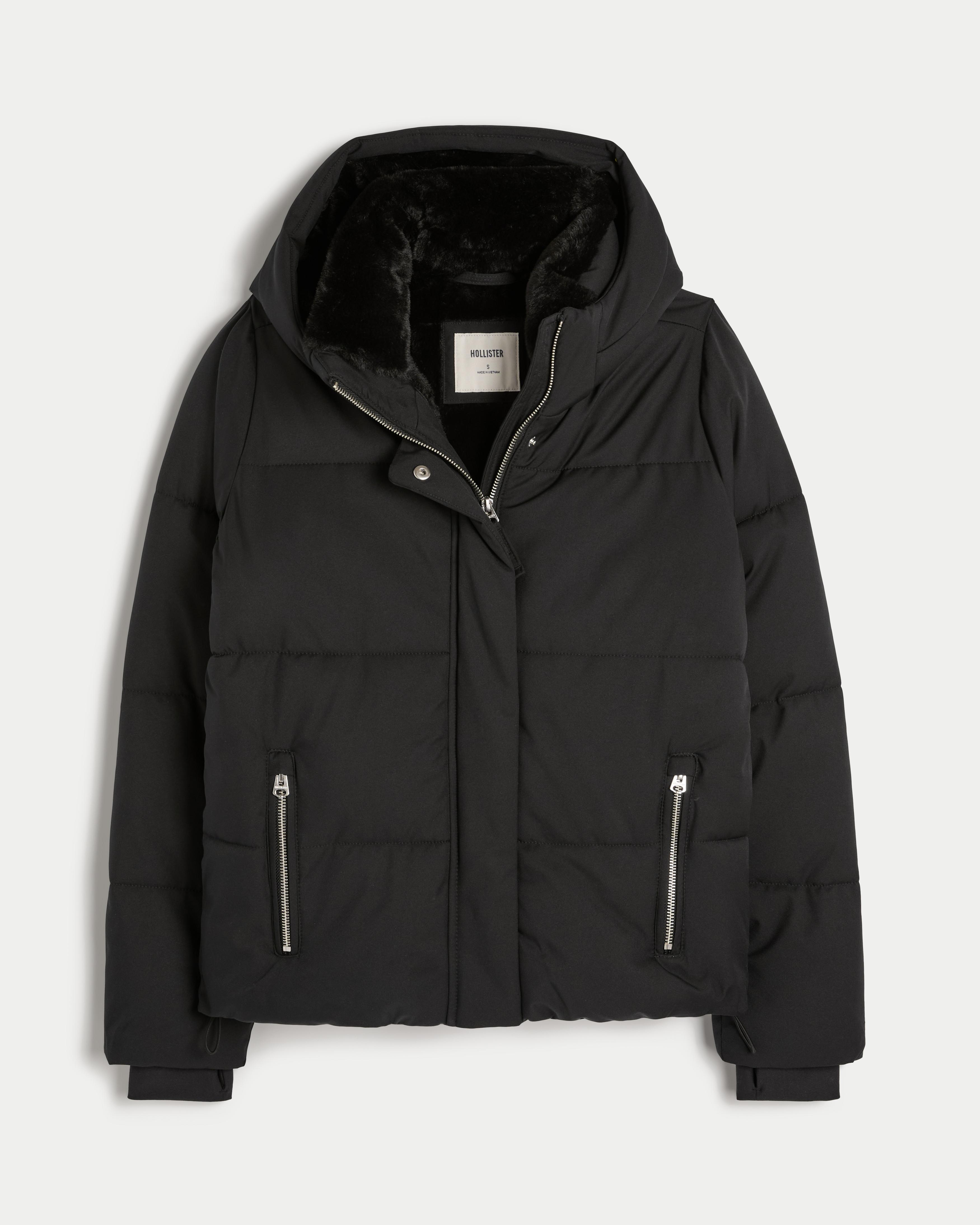Black and white hollister windbreaker sales