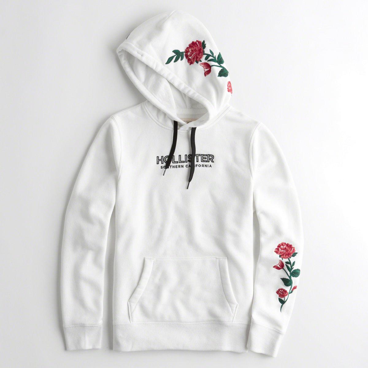 hollister flower hoodie