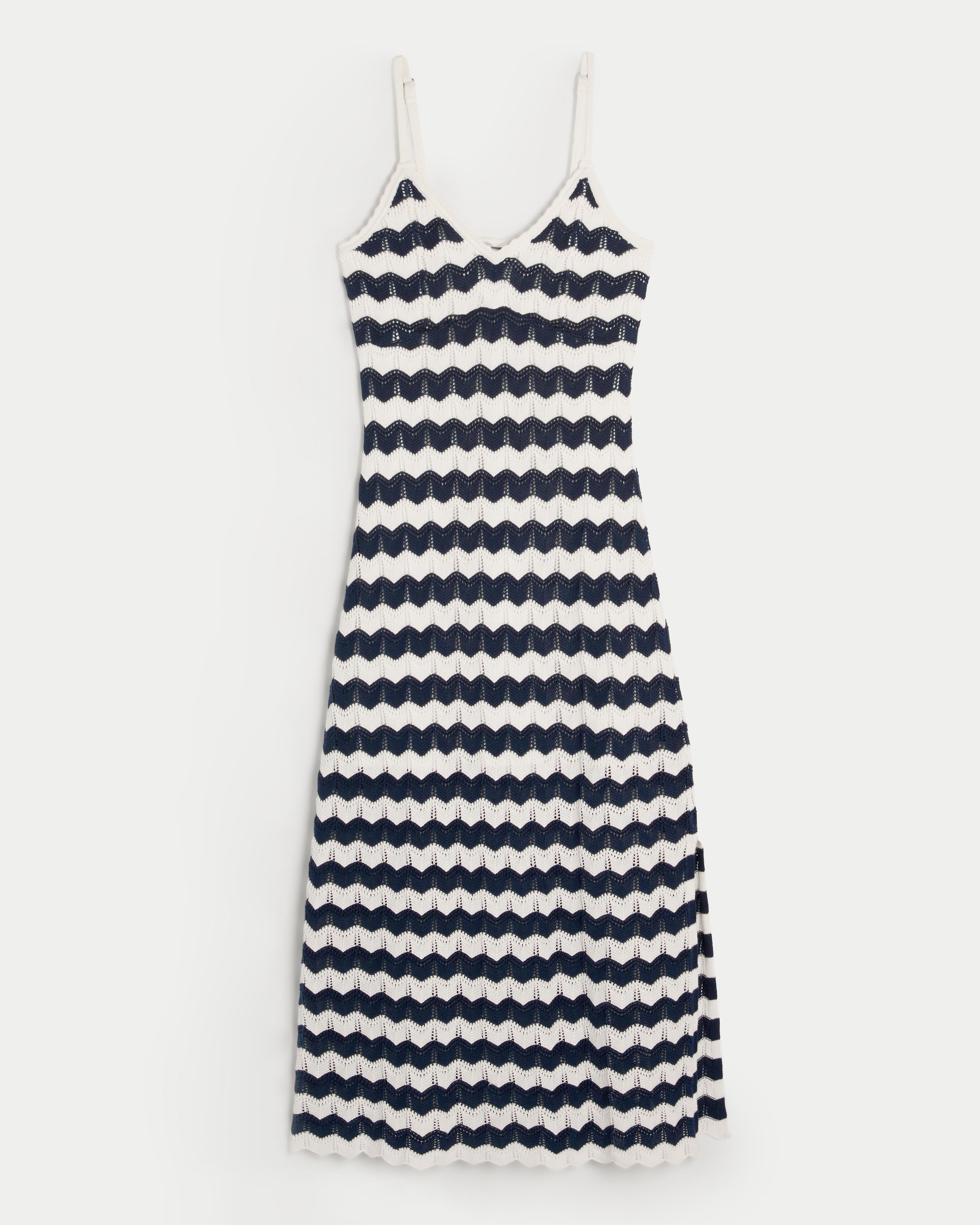 Maxi Dress Hollister Striped Dress Hollister Crochet-style Midi