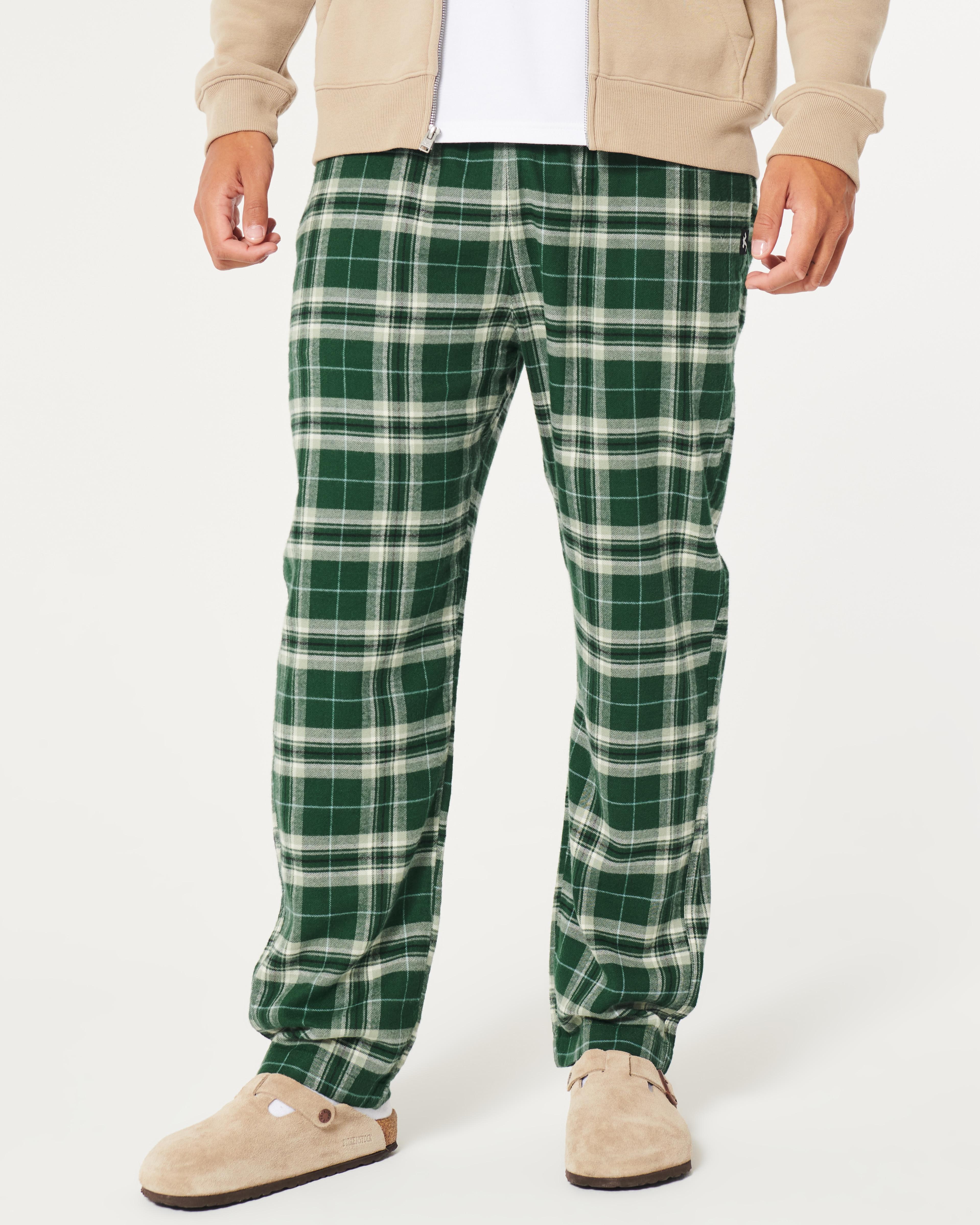 Green plaid pants hollister sale