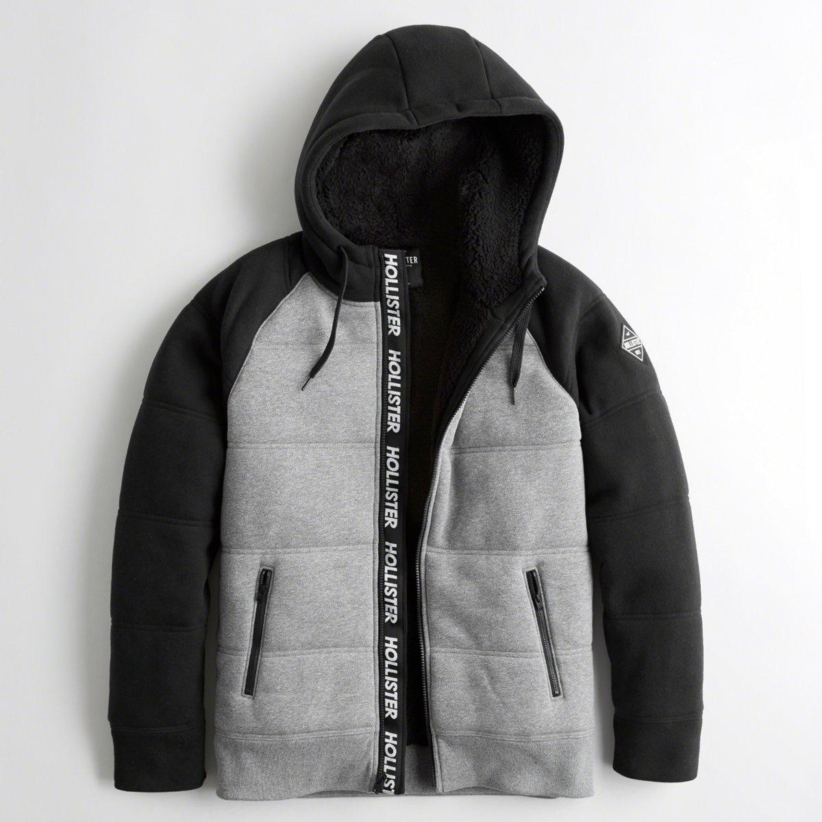 hollister colorblock sherpa jacket