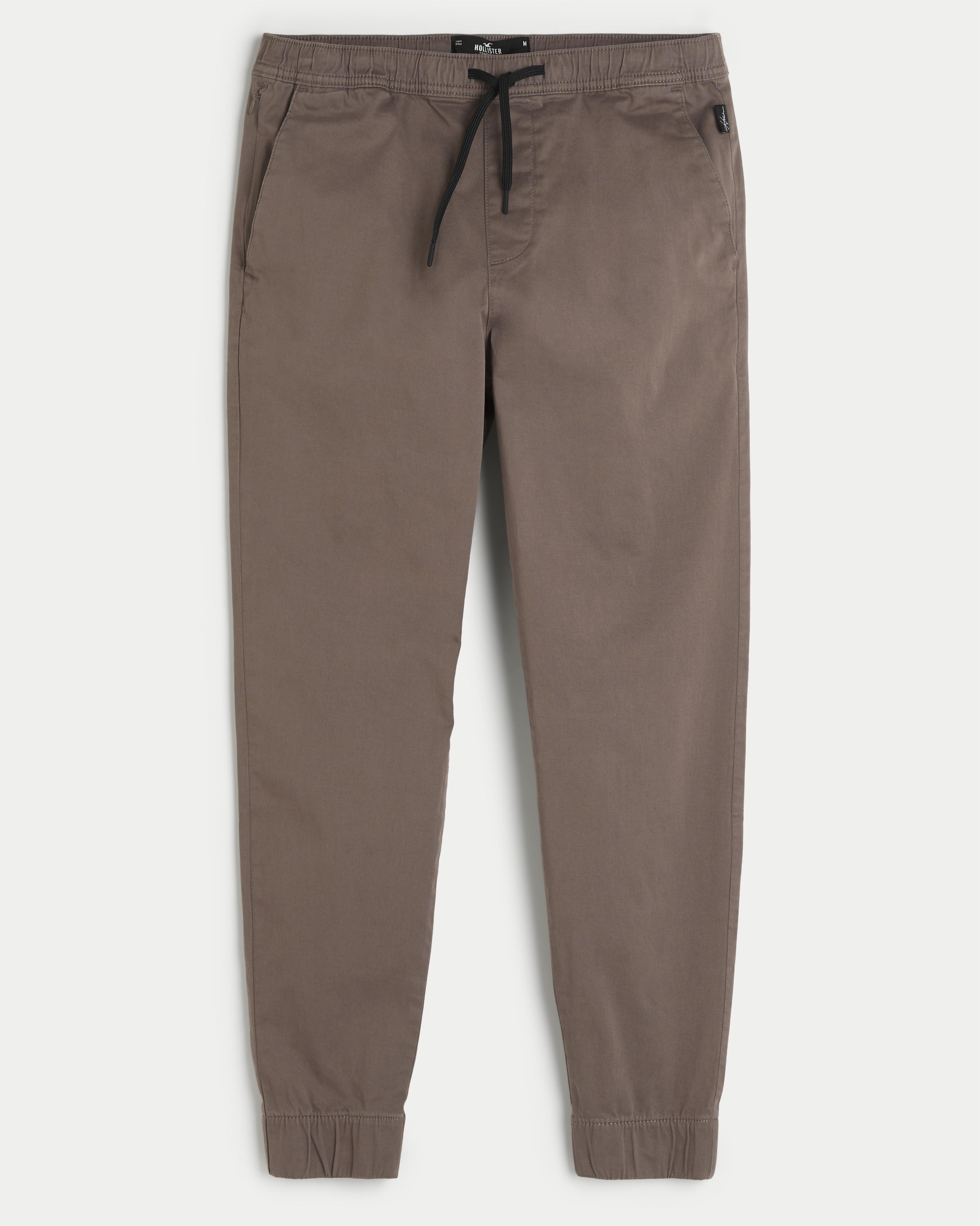 Hollister Twill Joggers in Brown for Men Lyst UK