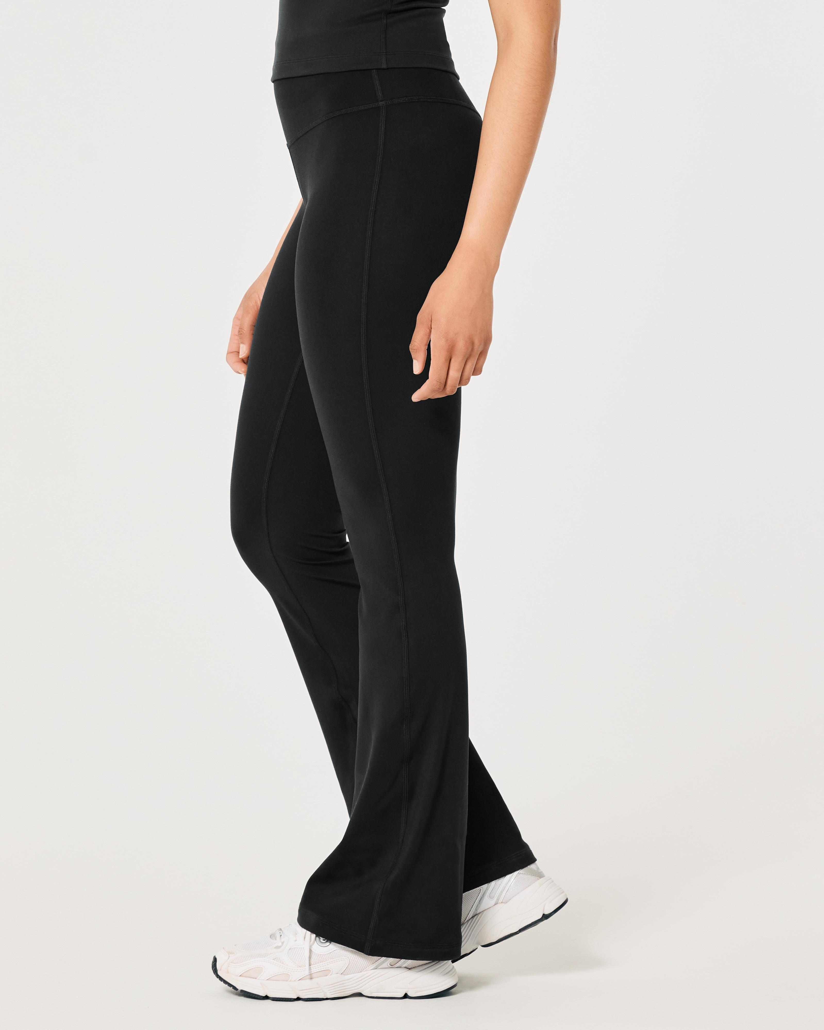 Hollister Gilly Hicks Active Recharge Ruched Waist High-rise Flare Leggings  in Black