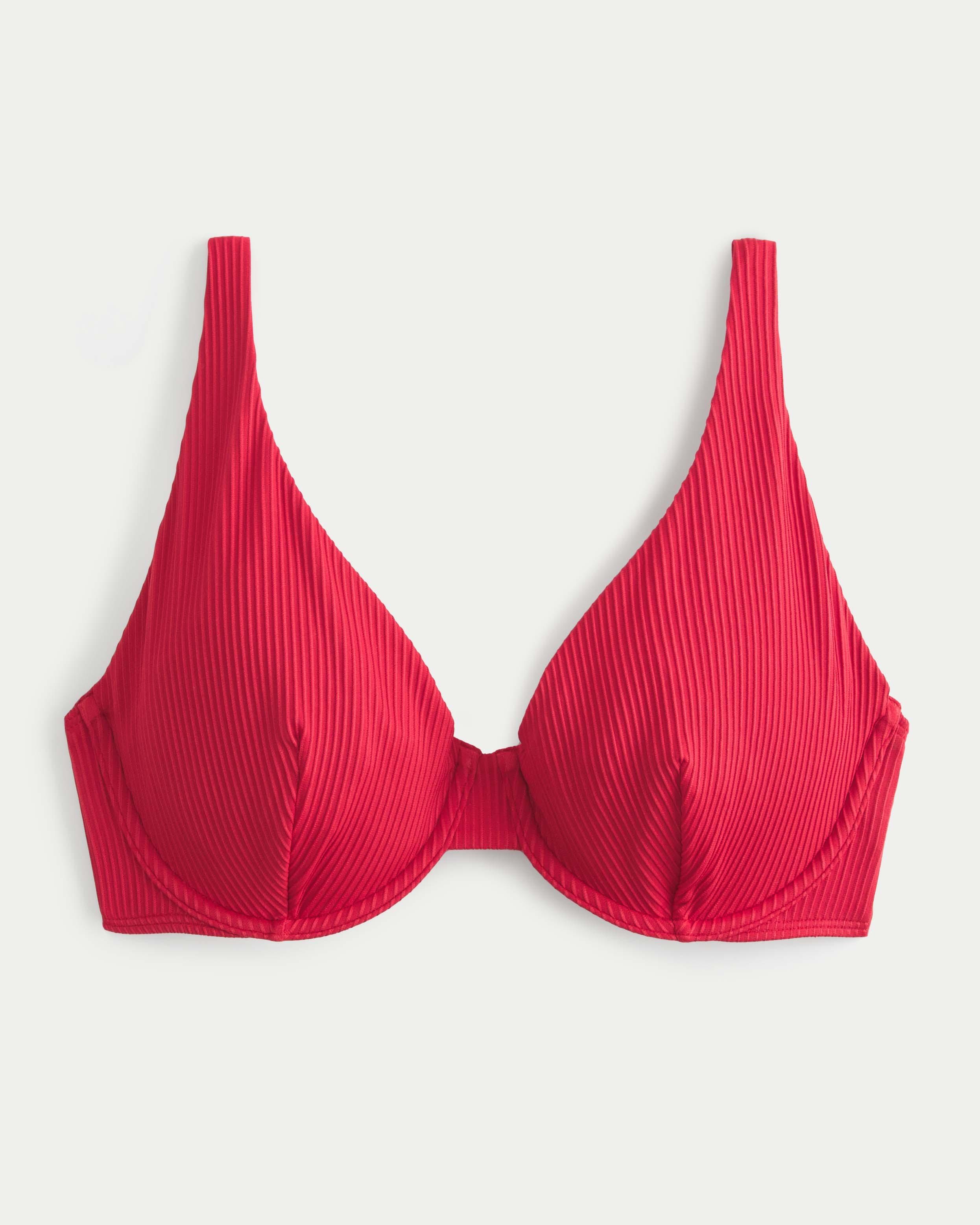 Hollister red bikini top discount