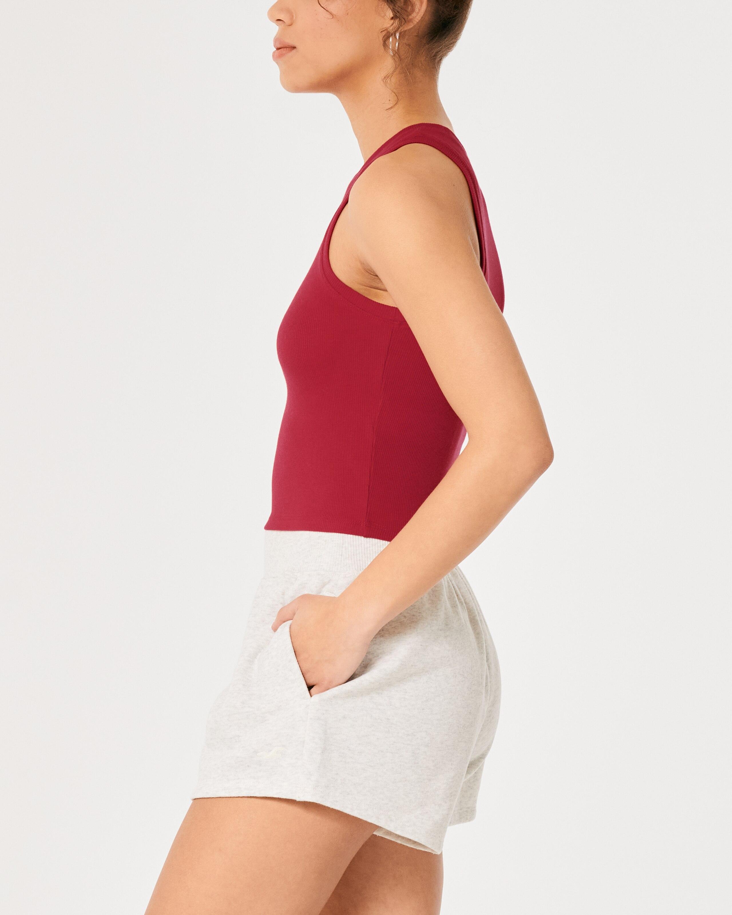 Hollister Ribbed High-neck Tank in Red | Lyst UK