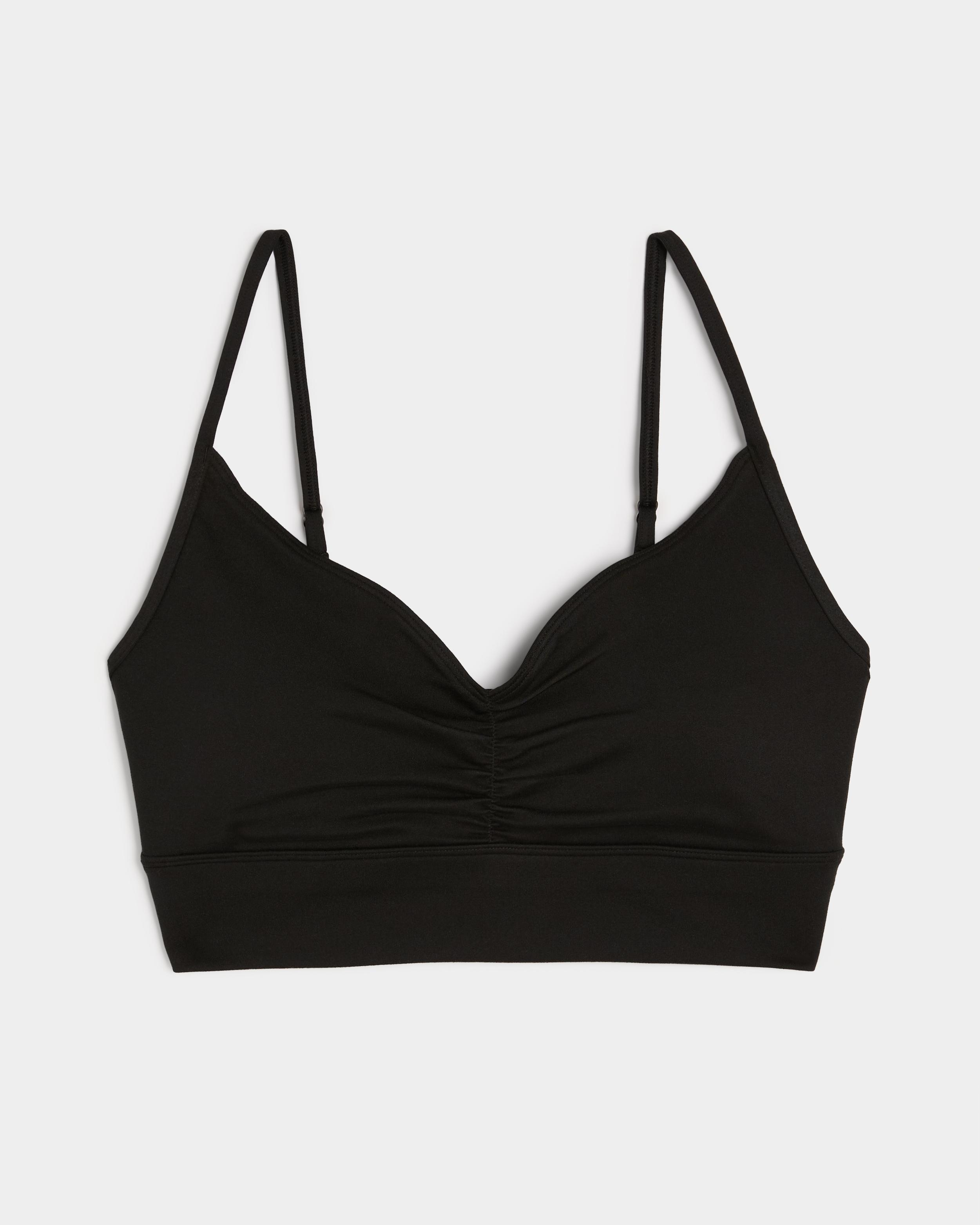 Hollister Gilly Hicks Active Cinched Sweetheart Top in Black