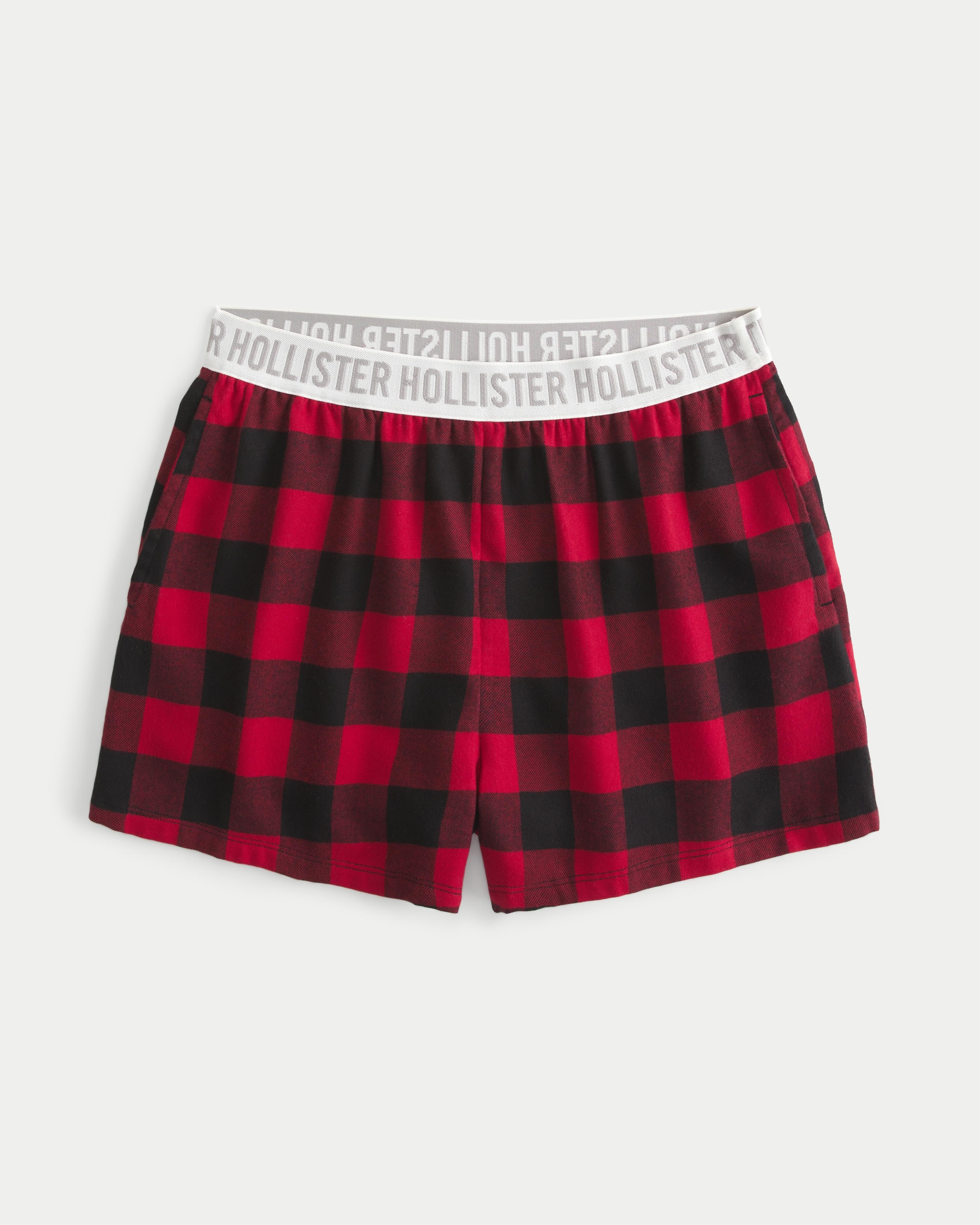 Hollister High rise Flannel Shorts in Red Lyst UK
