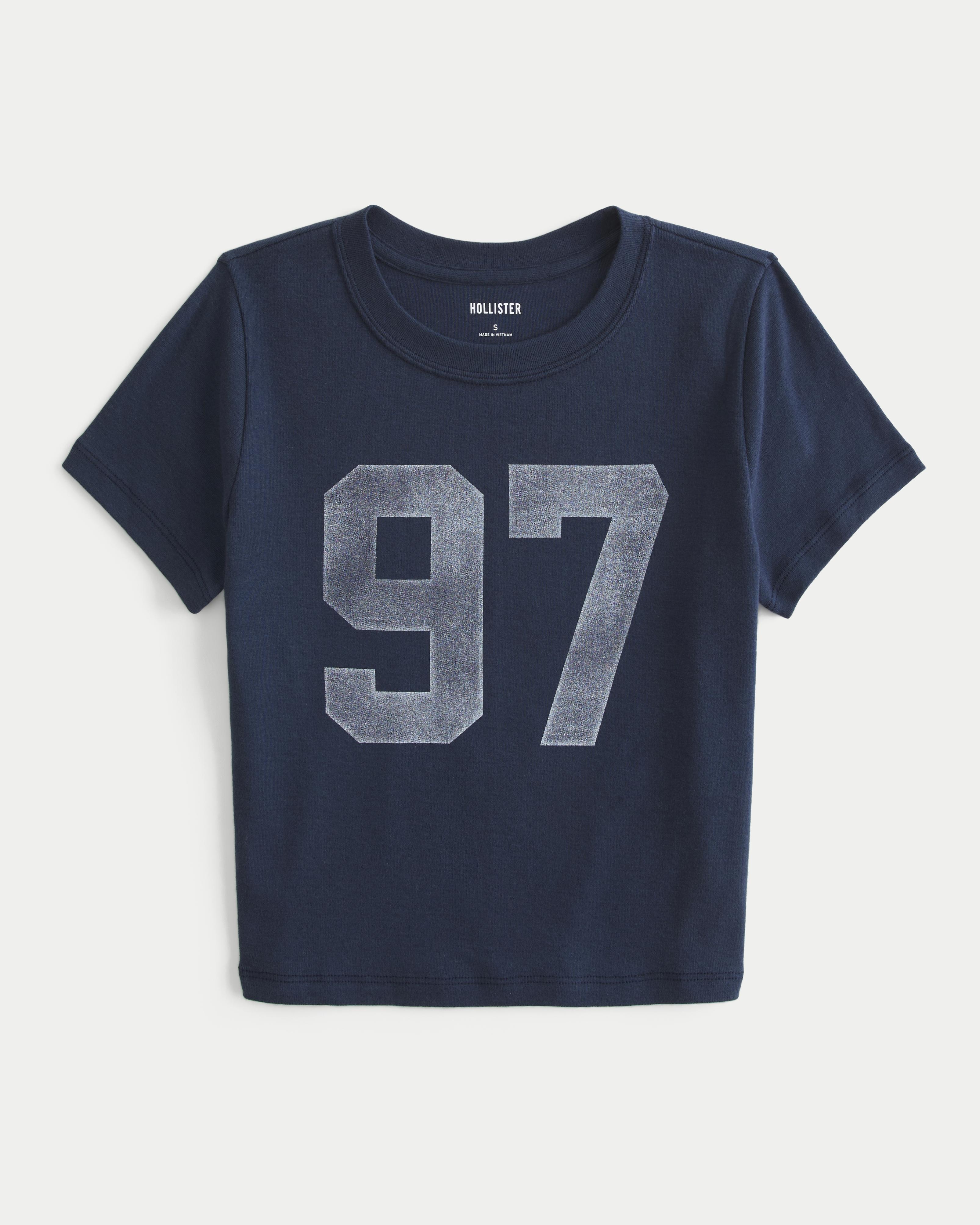 Hollister 97 Graphic Baby Tee in Blue Lyst UK