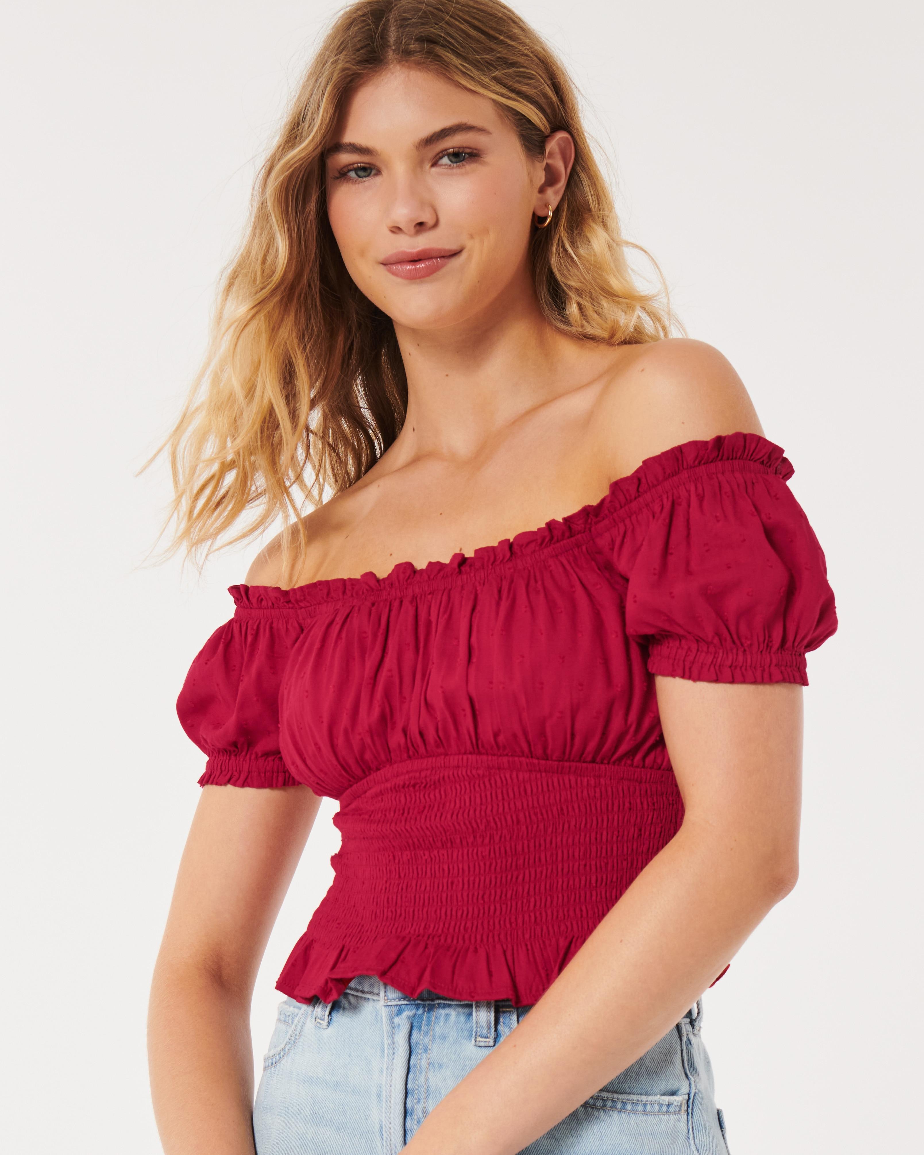 Hollister off the shoulder crop top new arrivals