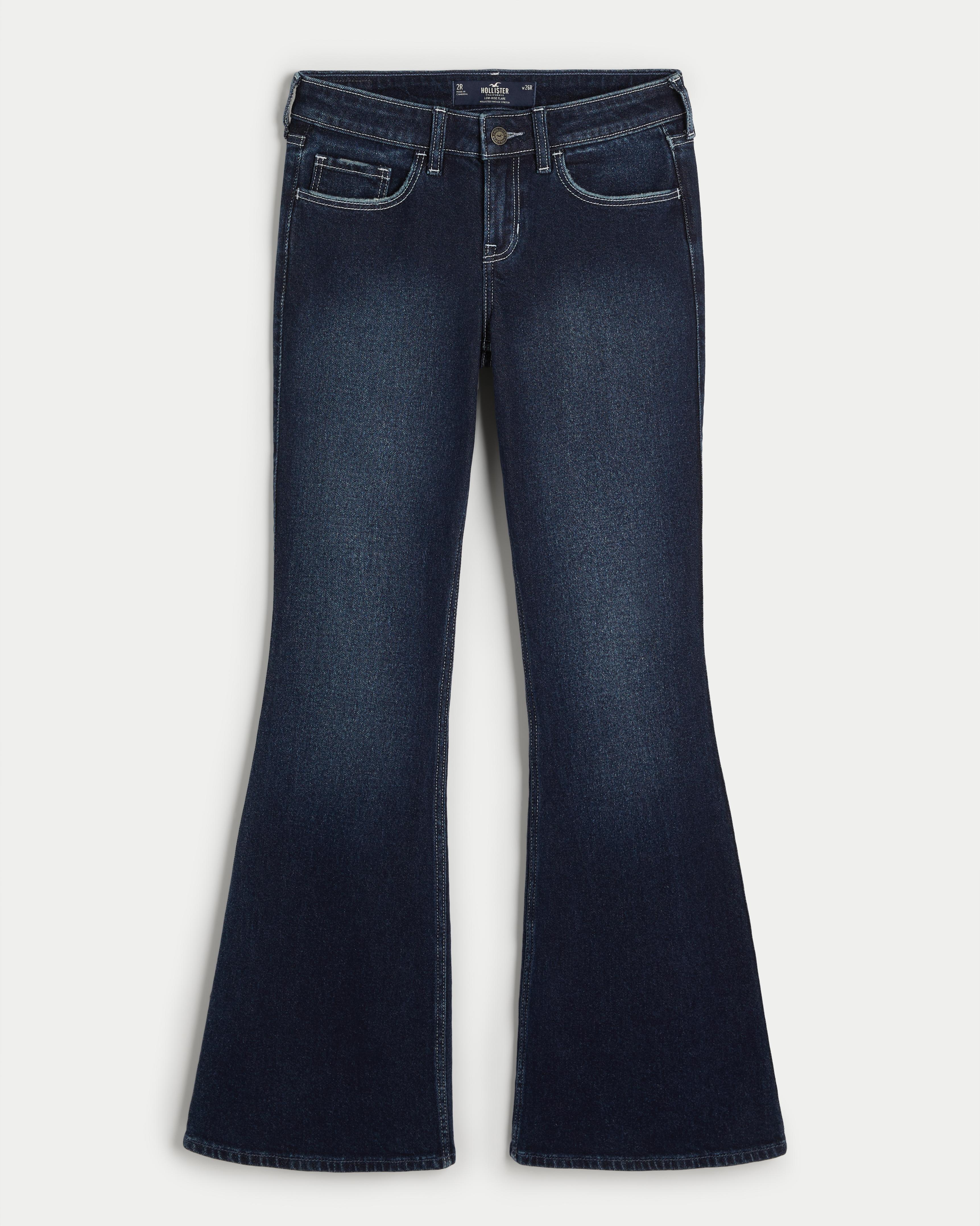 Hollister Low-rise Dark Wash Vintage Flare Jeans in Blue