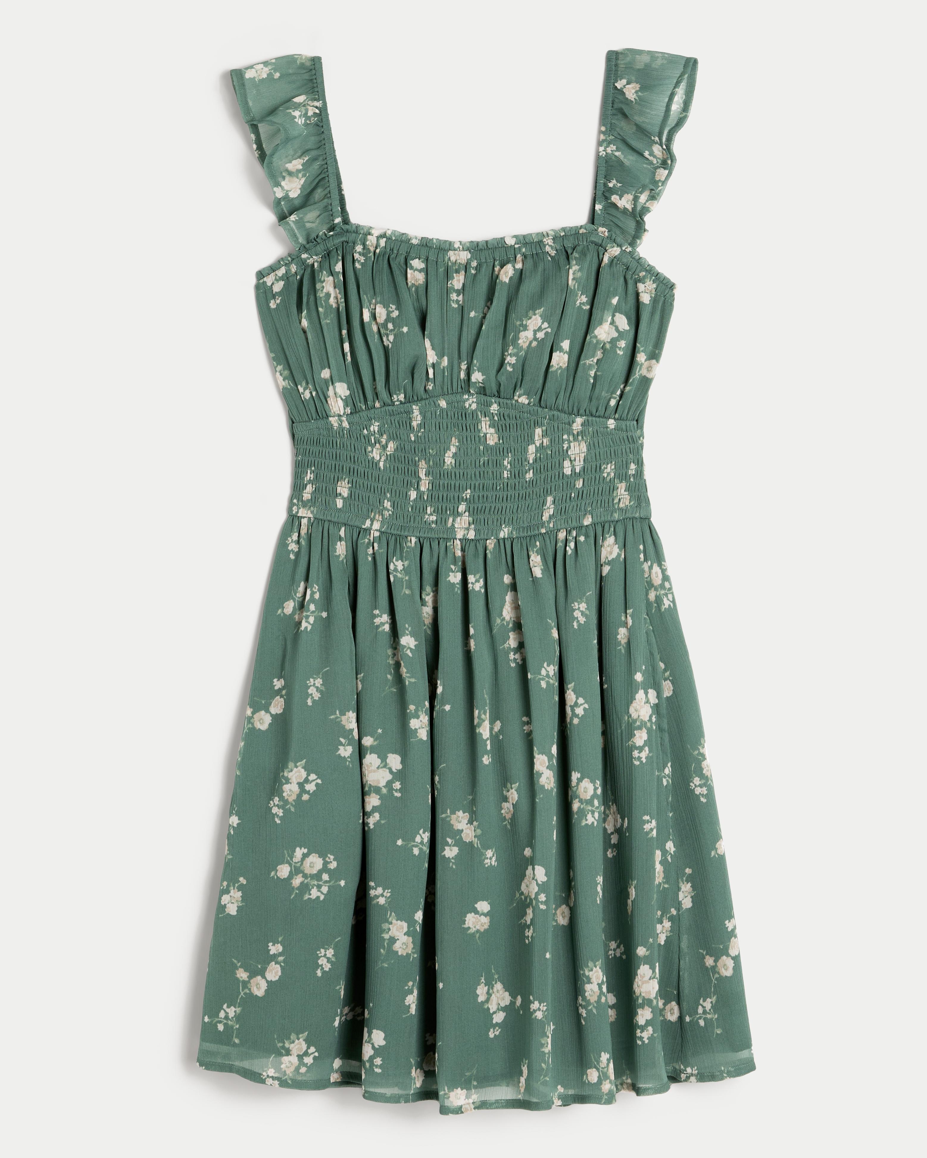 hollister green floral dress Hollister Co. MINI DRESS - Day dress - green