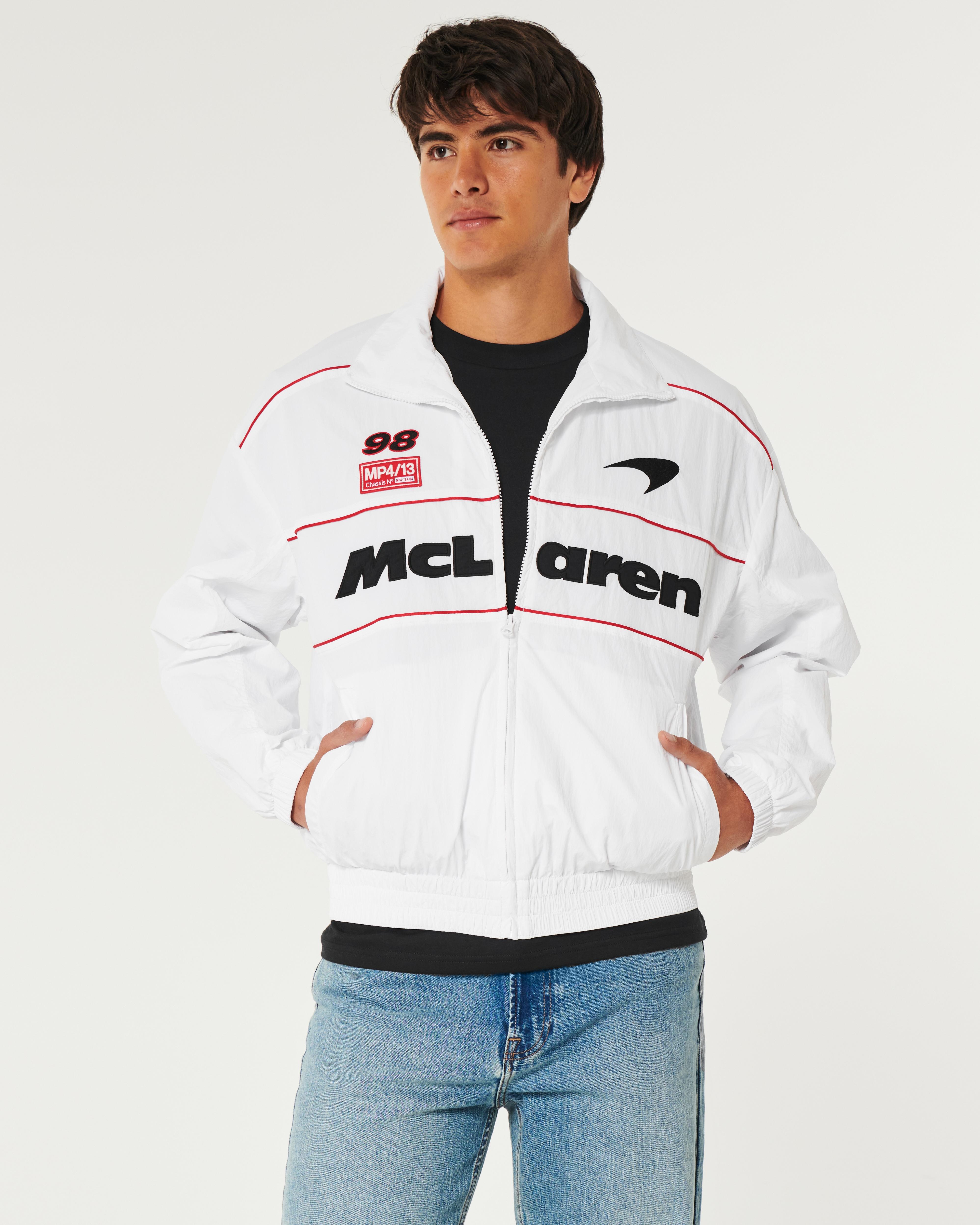 Hollister Mclaren Graphic Zip-up Track Jacket in Grey for Men