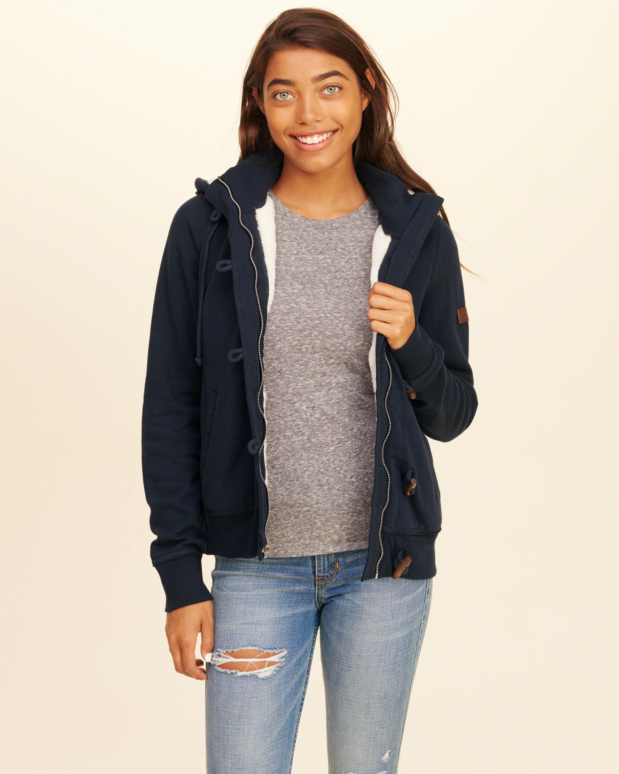 sherpa lined hollister jacket
