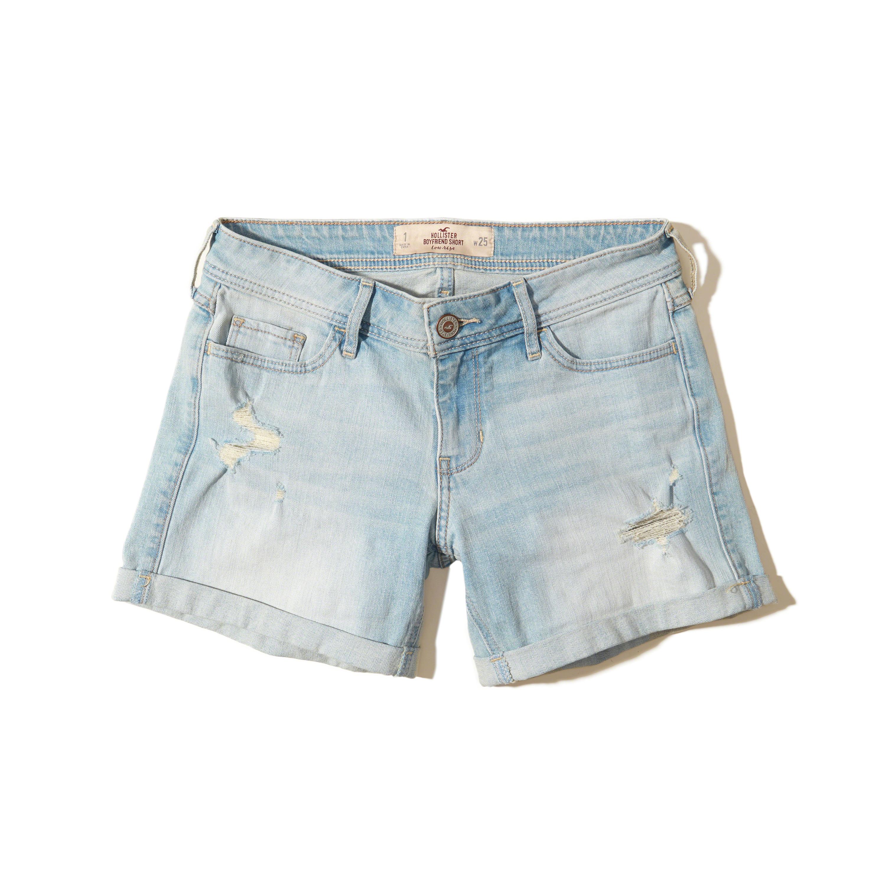 Lyst Hollister Ultra Lowrise Denim Boyfriend Shorts in Blue