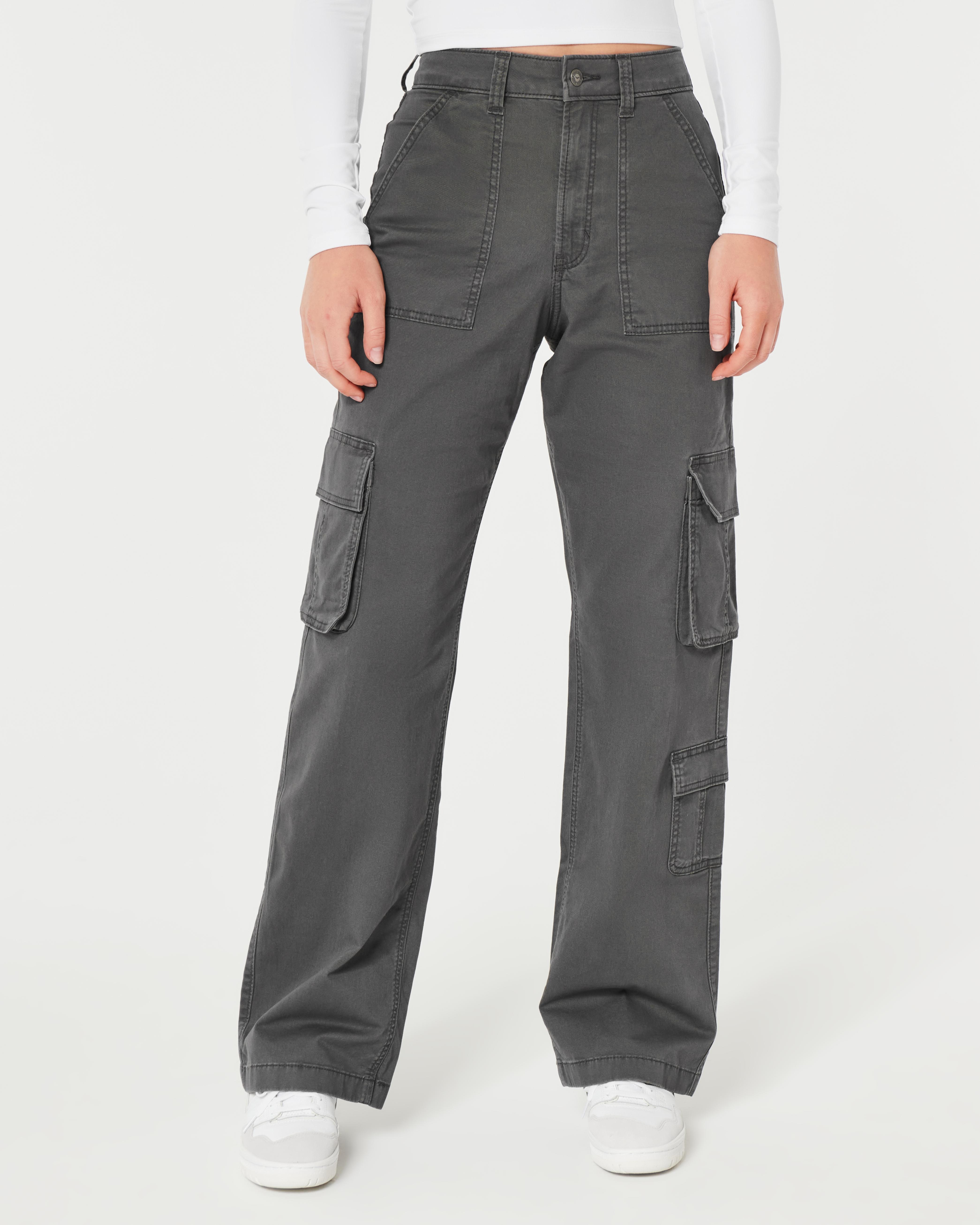Hollister Ultra High-rise 3-pocket Baggy Cargo Pants in Grey Lyst UK