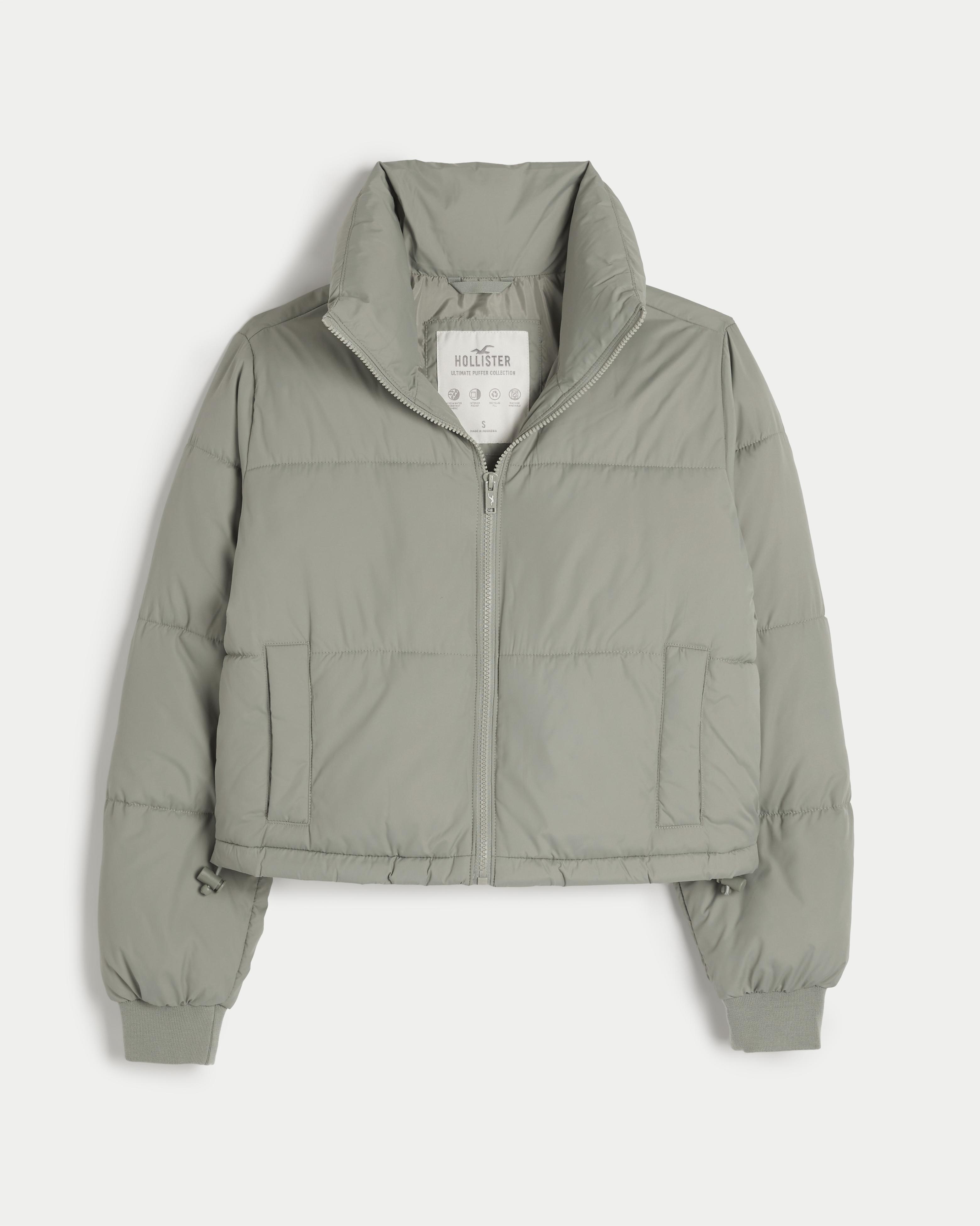 Hollister Ultimate Mini Puffer Jacket in Grey | Lyst UK