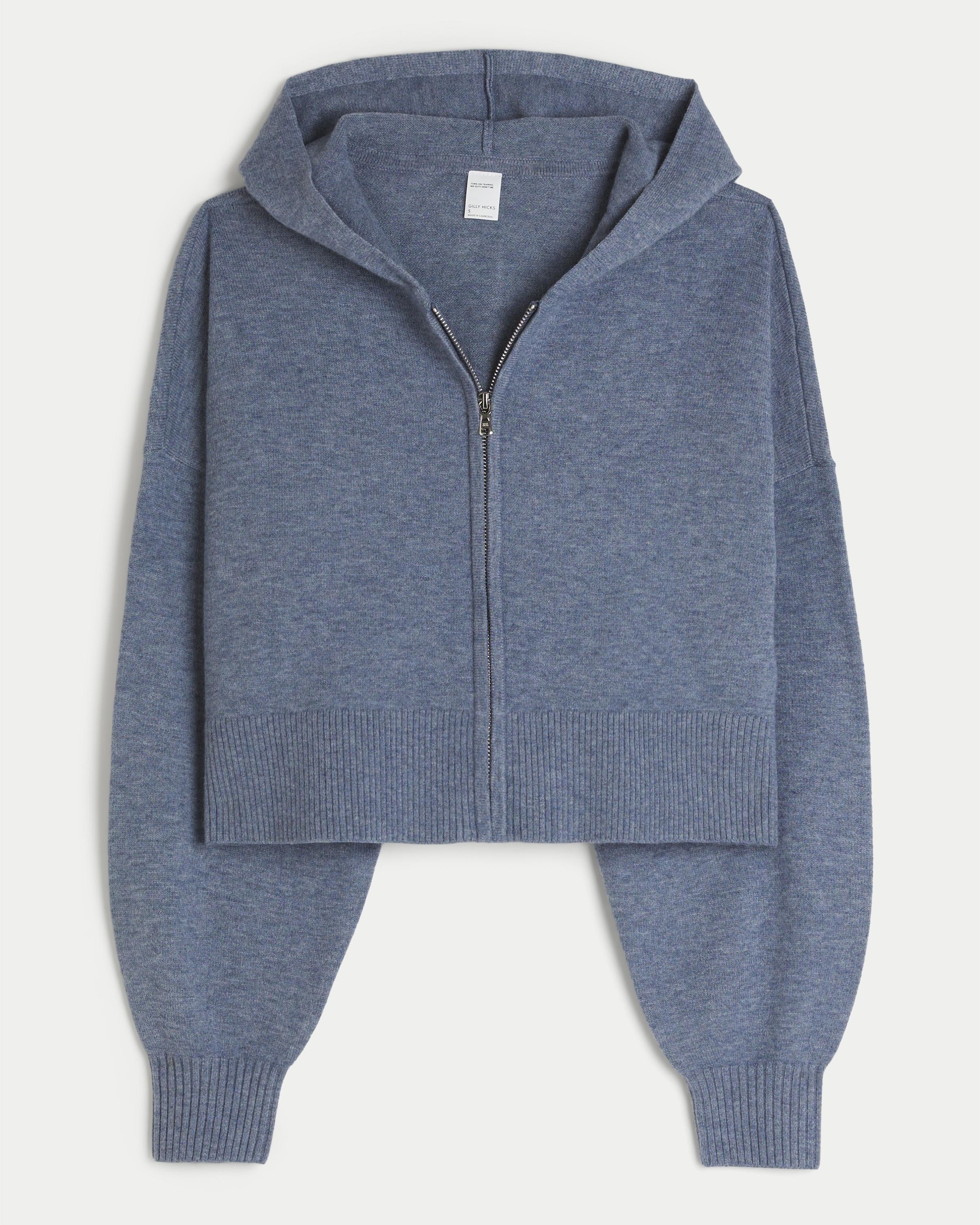 Hollister Gilly Hicks Relaxed Sweater knit Zip up Hoodie in Blue Lyst UK