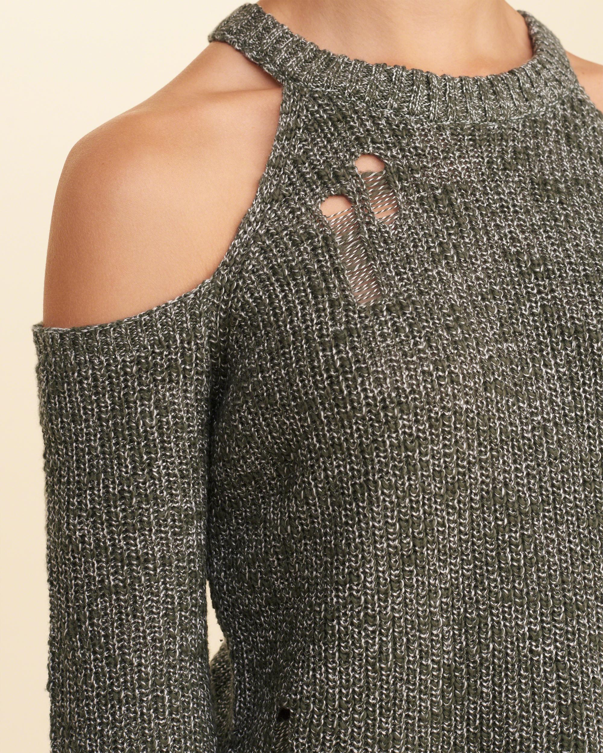 hollister cold shoulder sweater