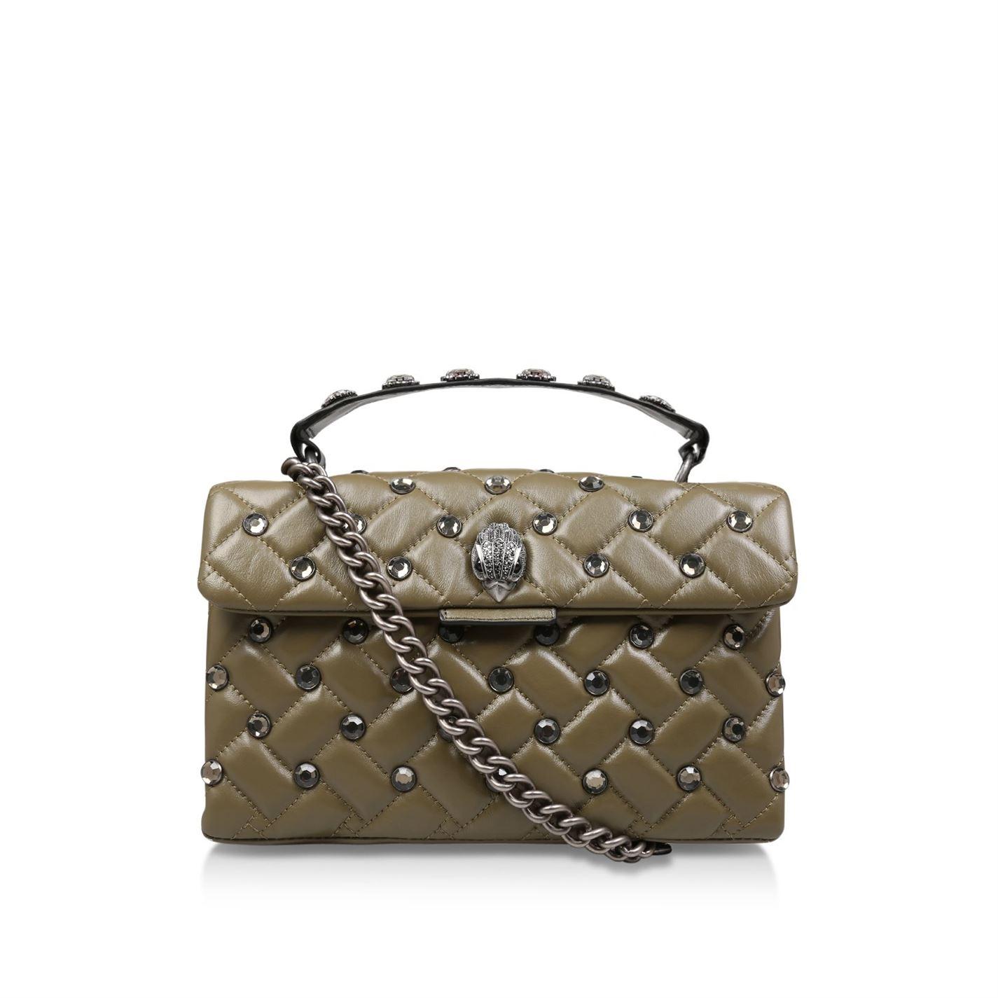Kurt Geiger Leather Kensington X Bag Flat Day Bags Khaki in Green Lyst