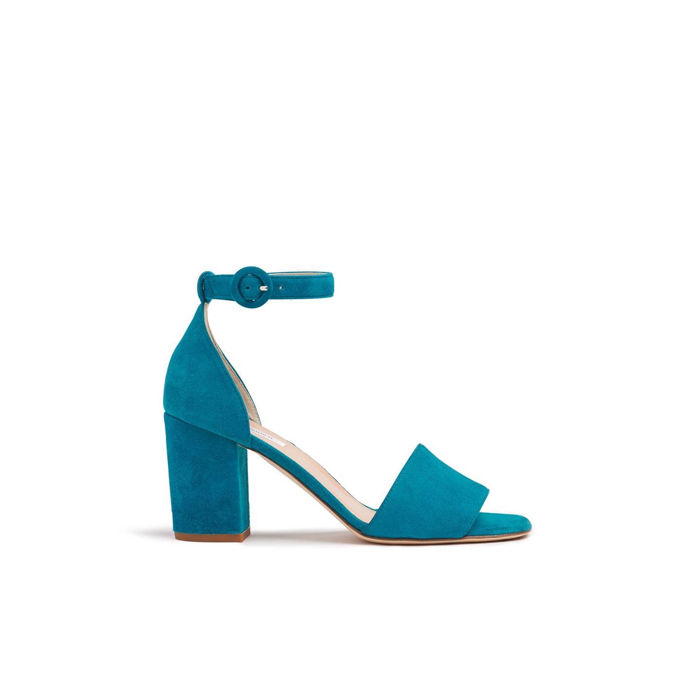 turquoise block heel shoes