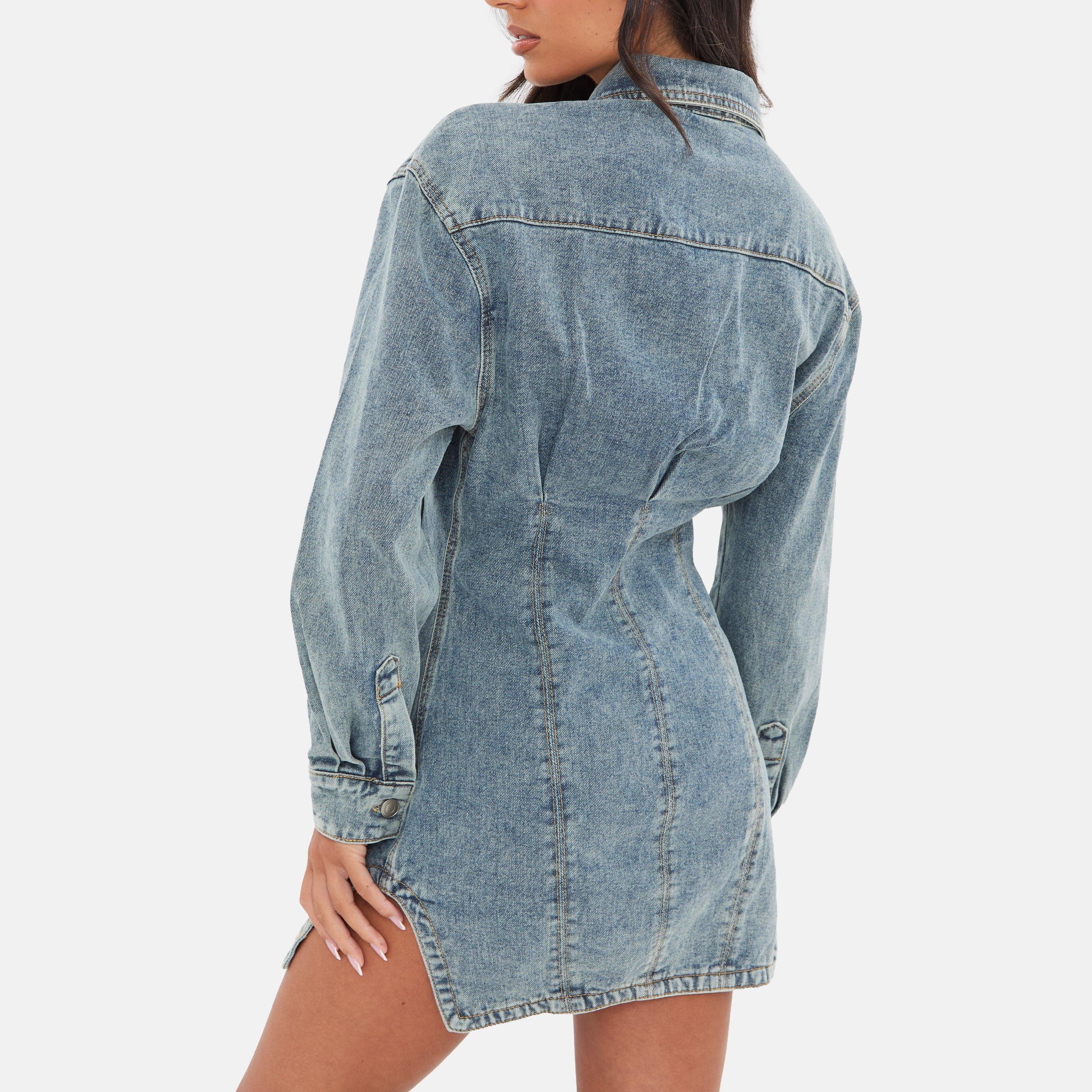 i saw it first denim dress I Saw It First Denim Mini Dress in Blue